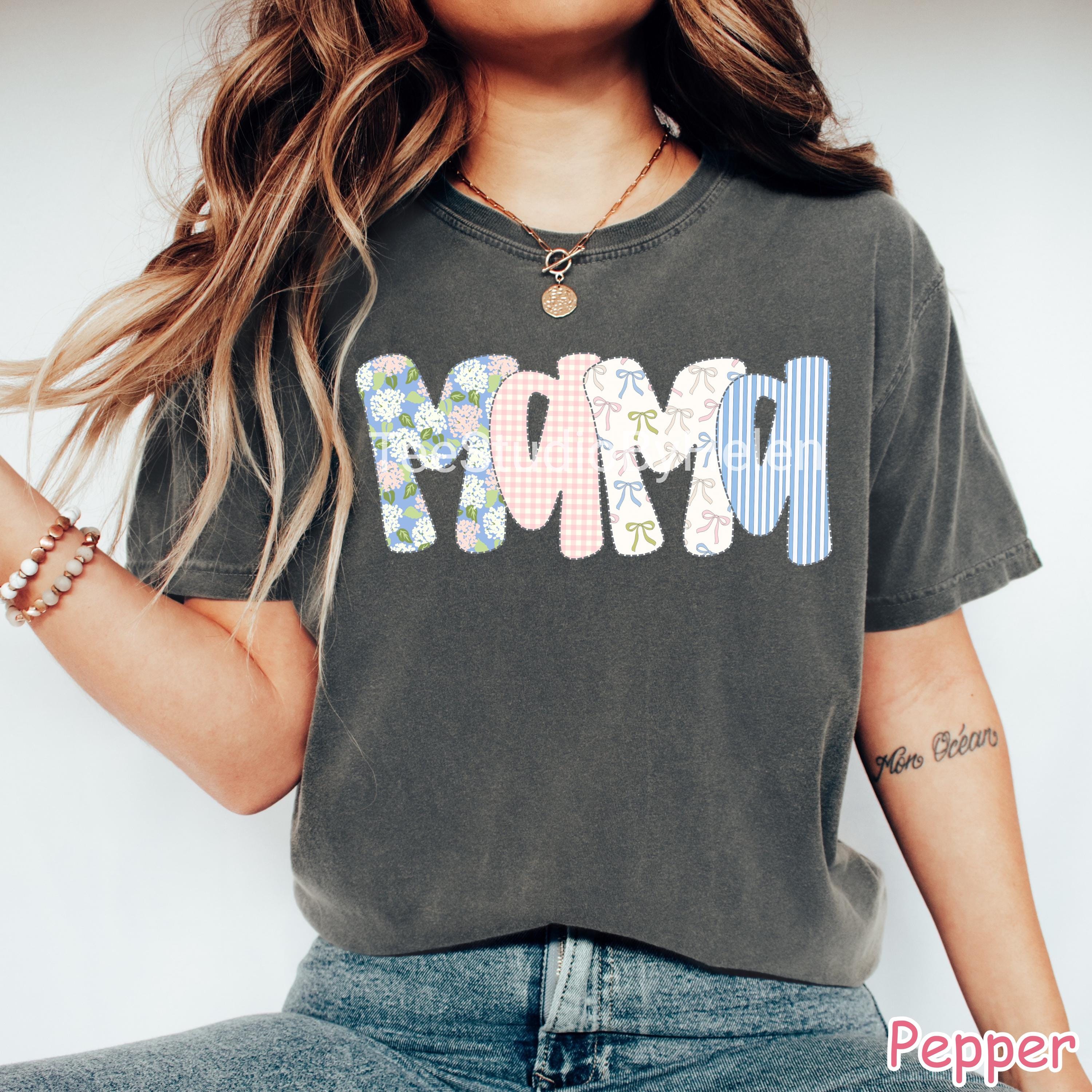 Comfort Colors® Floral Mama Shirt, Unique Mothers Day Gift, Trendy Spring Floral Mom Shirt, Coquette Mama Tee Cute Gift for Mom New Mom Gift