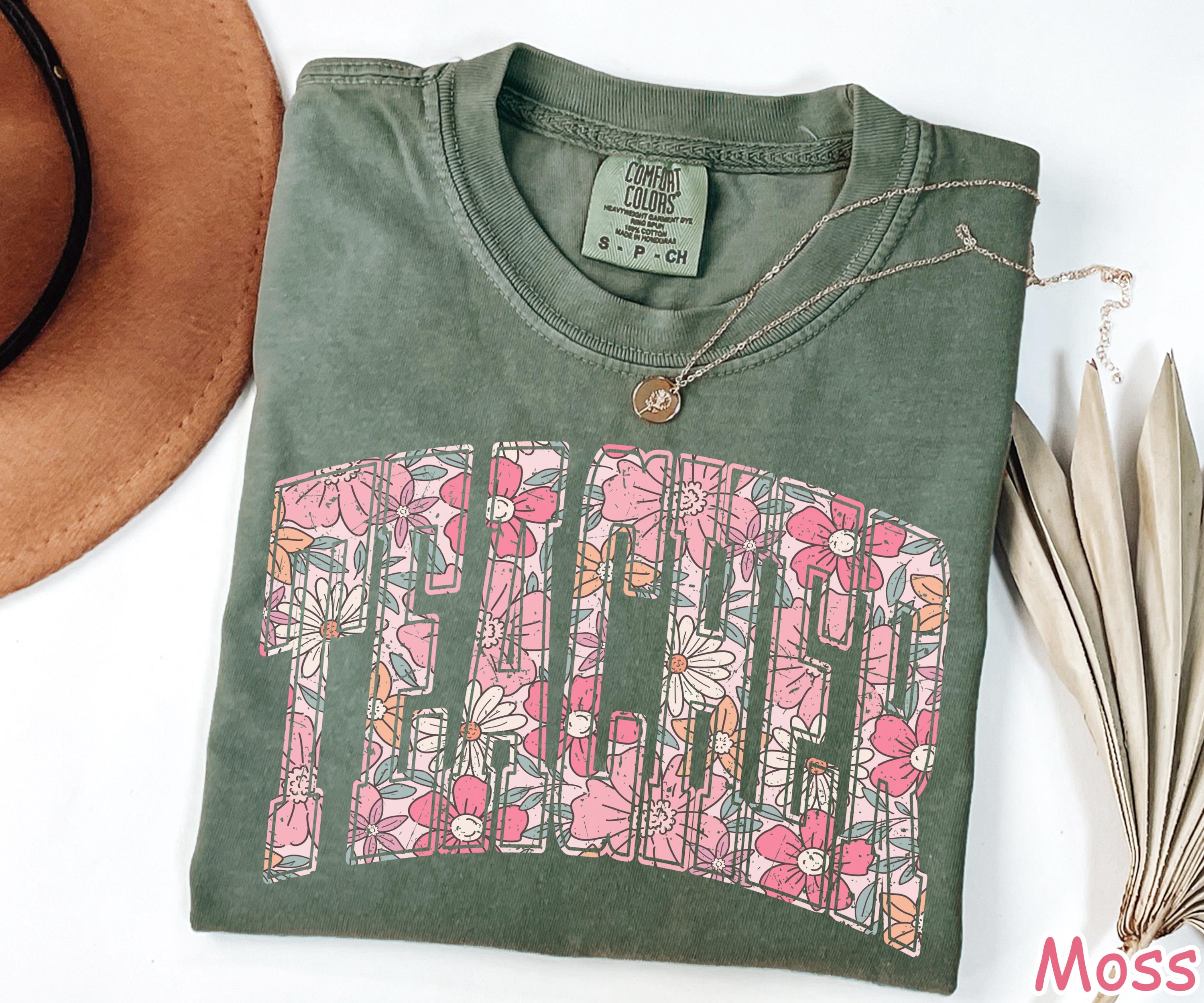 Comfort Colors® Floral Teacher Shirt Cute Teacher Gift Spring Floral Teacher Tee Gift for Teacher Teaching Shirt Teacher Appreciation Gift