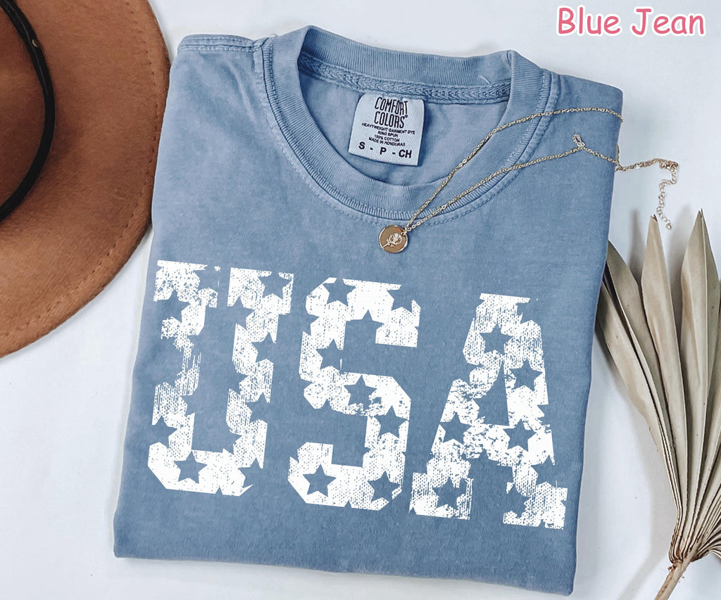 Comfort Colors® Retro USA Shirt, 4th of July Shirt, America Shirt, Trendy Fourth of July Shirt, Womens Patriotic Shirt, Independence Day Tee