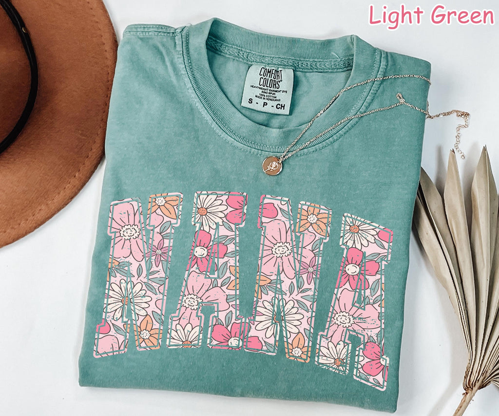 Comfort Colors® Boho Floral Nana Shirt, Trendy Nana Spring T-Shirt, Cute Nana Gift, Women's Flower Nana Tee, Gifts for Nana, Grandma Shirt