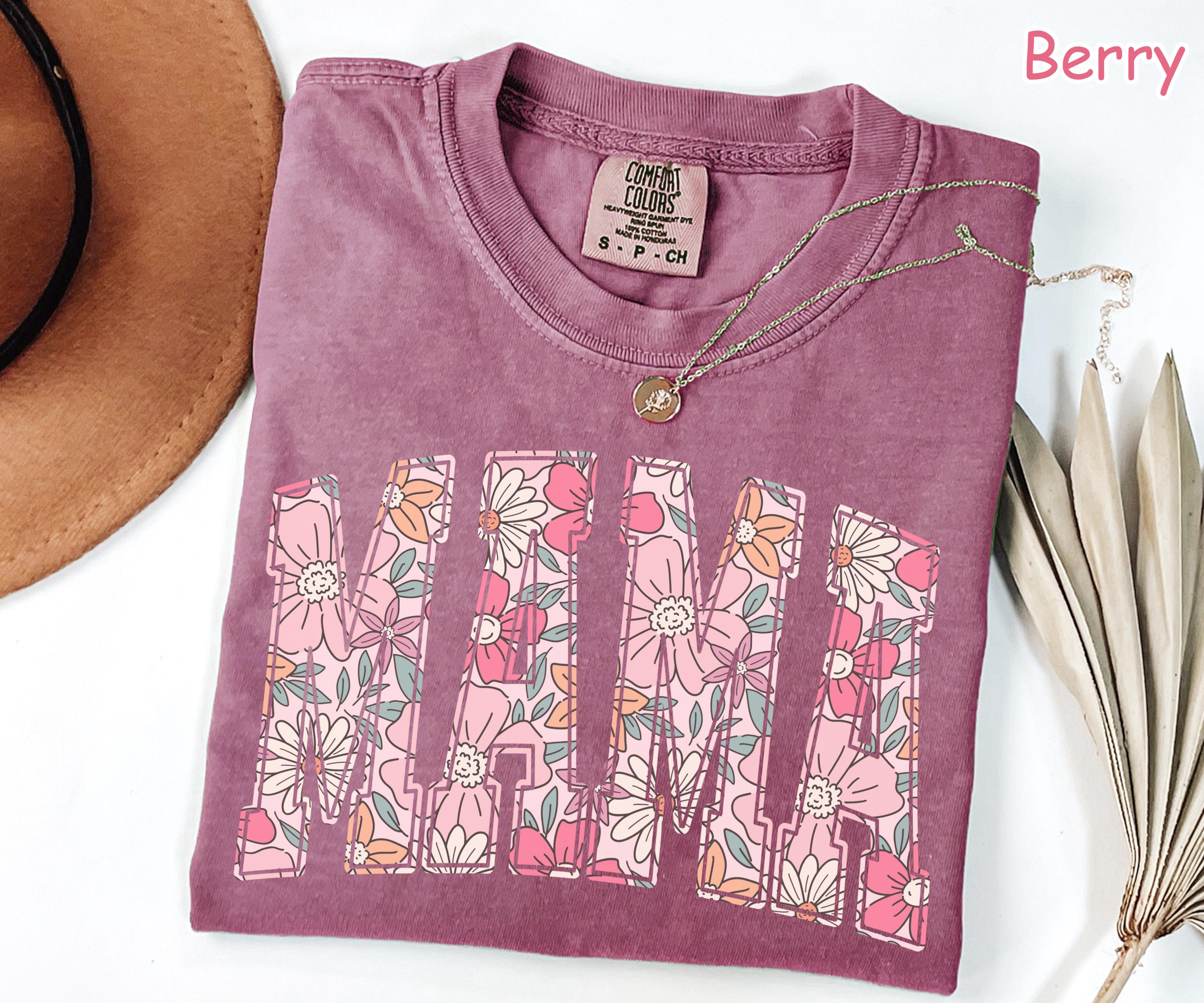 Comfort Colors Floral Mama Shirt, Boho Spring Tee