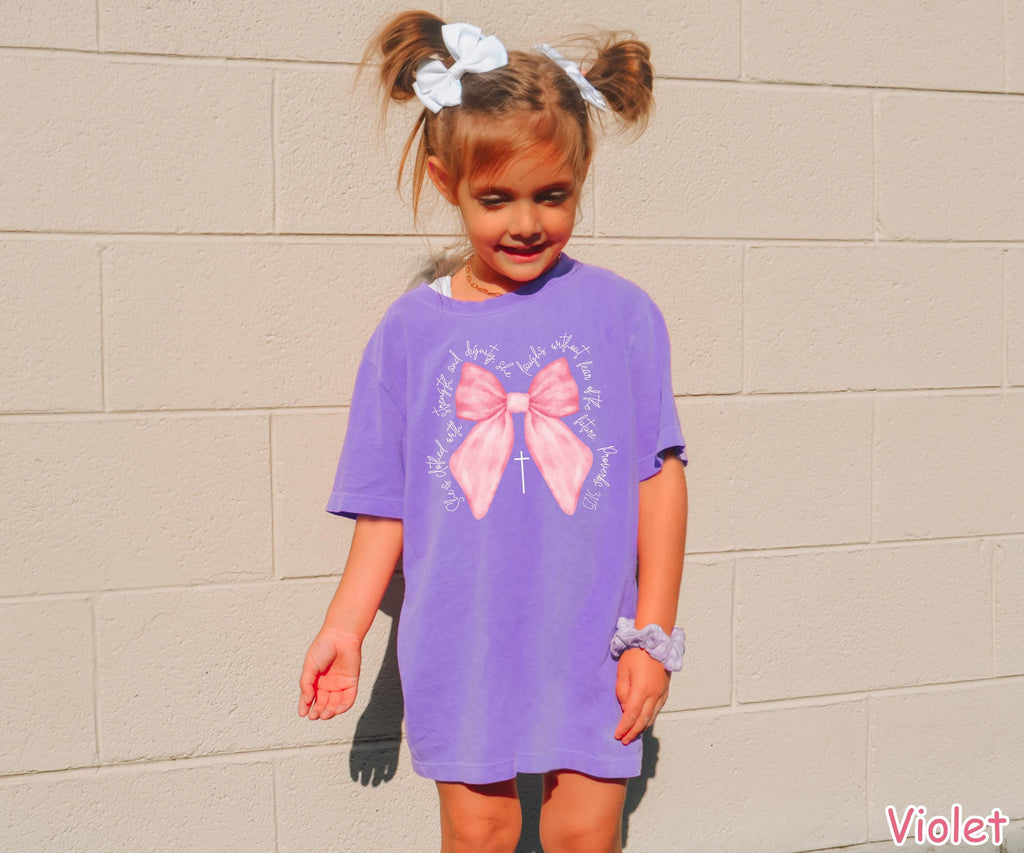 Comfort Colors® Coquette Christian Shirt Bible Verse Pink Bow Shirt Faith Shirt Womens Christian Gifts Religious Women Gift Jesus T-Shirt