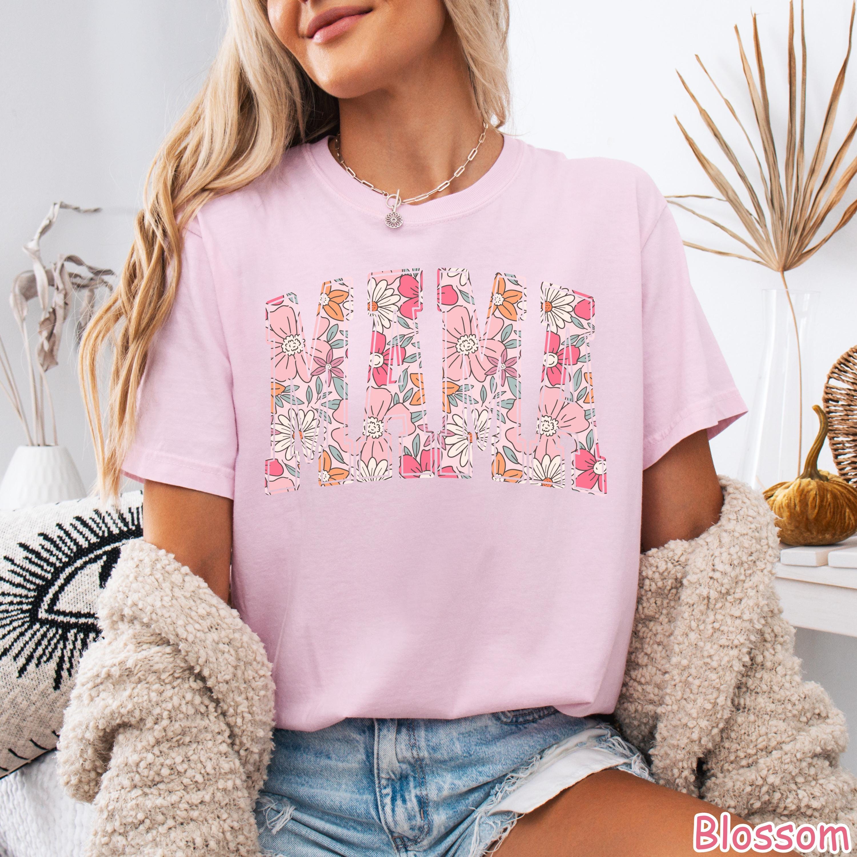 Comfort Colors Floral Mama Shirt, Boho Spring Tee