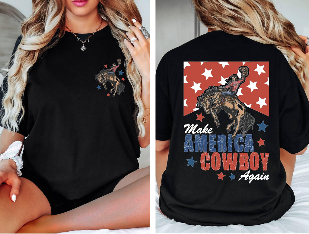 Usa 250 Bucking Bronco Comfort Colors Cowboy Shirt, Independence Day 250th Anniversary 4th of July Patriotic Gift