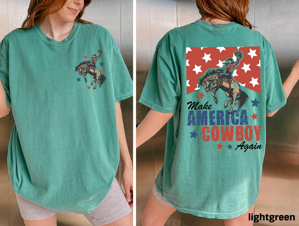 Usa 250 Bucking Bronco Comfort Colors Cowboy Shirt, Independence Day 250th Anniversary 4th of July Patriotic Gift