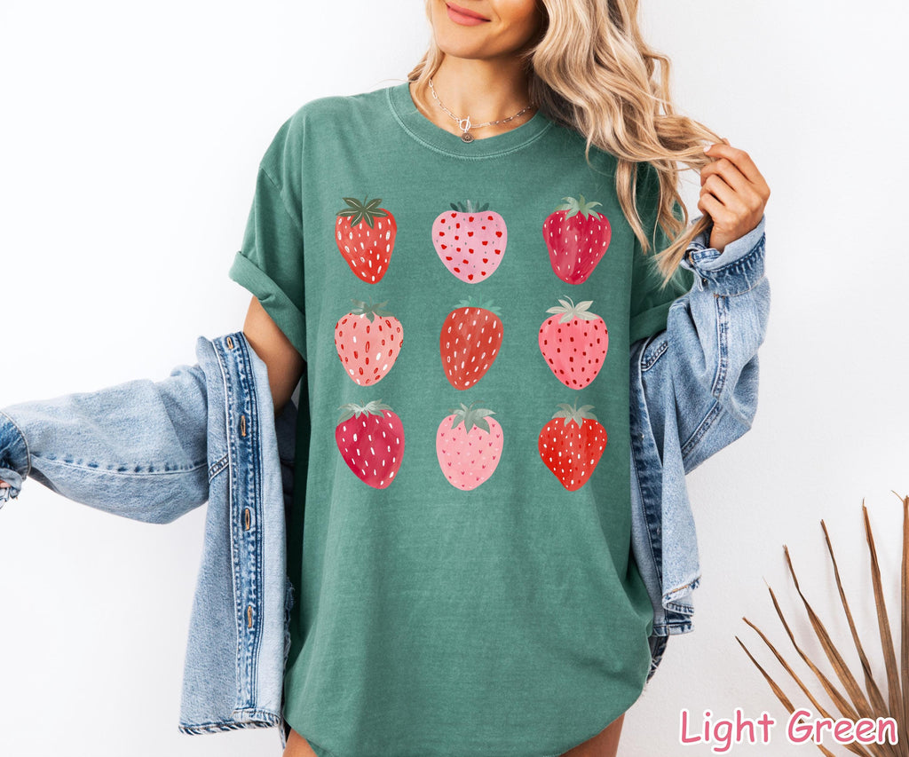 Comfort Colors® Cute Strawberry Shirt, Summer Strawberry Shirt, Retro Strawberry Festival Gift Trendy Strawberries Tee Women's Strawberry Te
