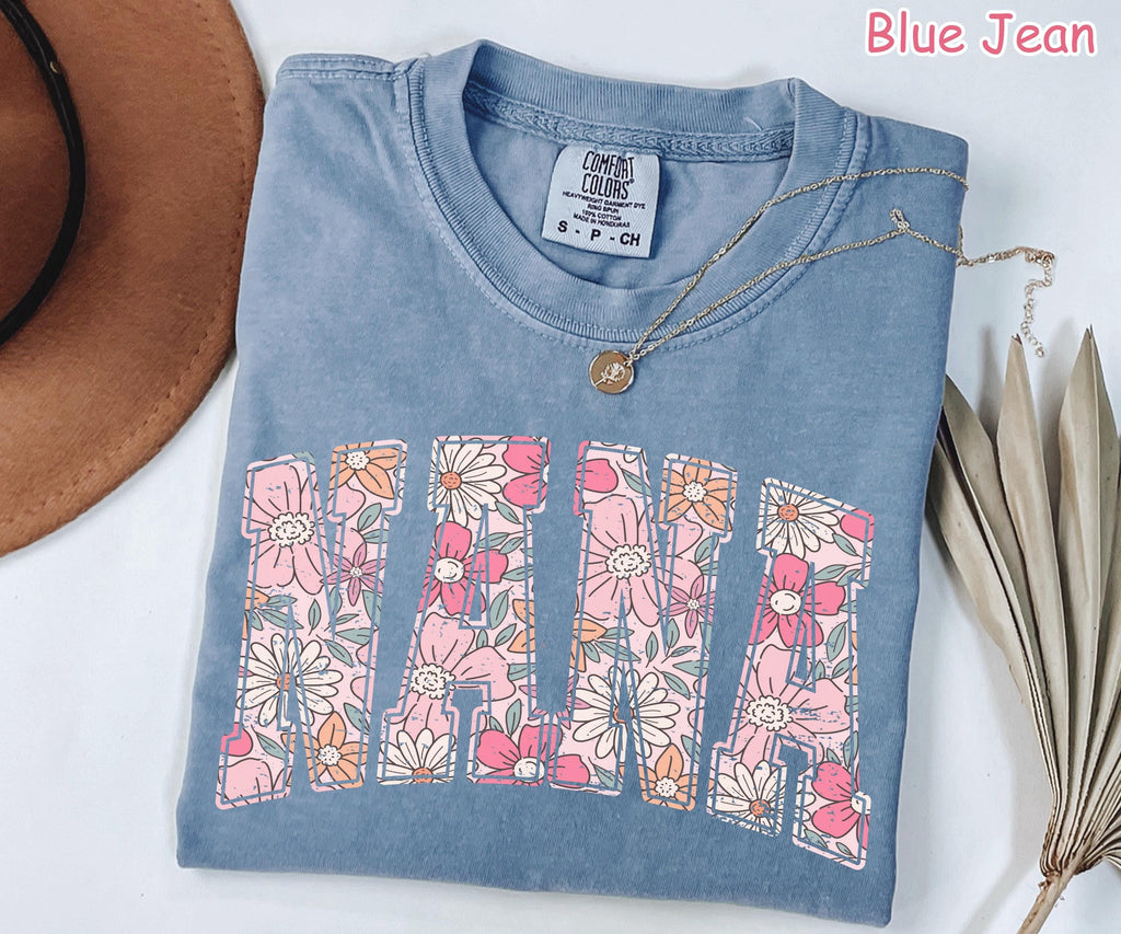 Comfort Colors® Boho Floral Nana Shirt, Trendy Nana Spring T-Shirt, Cute Nana Gift, Women's Flower Nana Tee, Gifts for Nana, Grandma Shirt