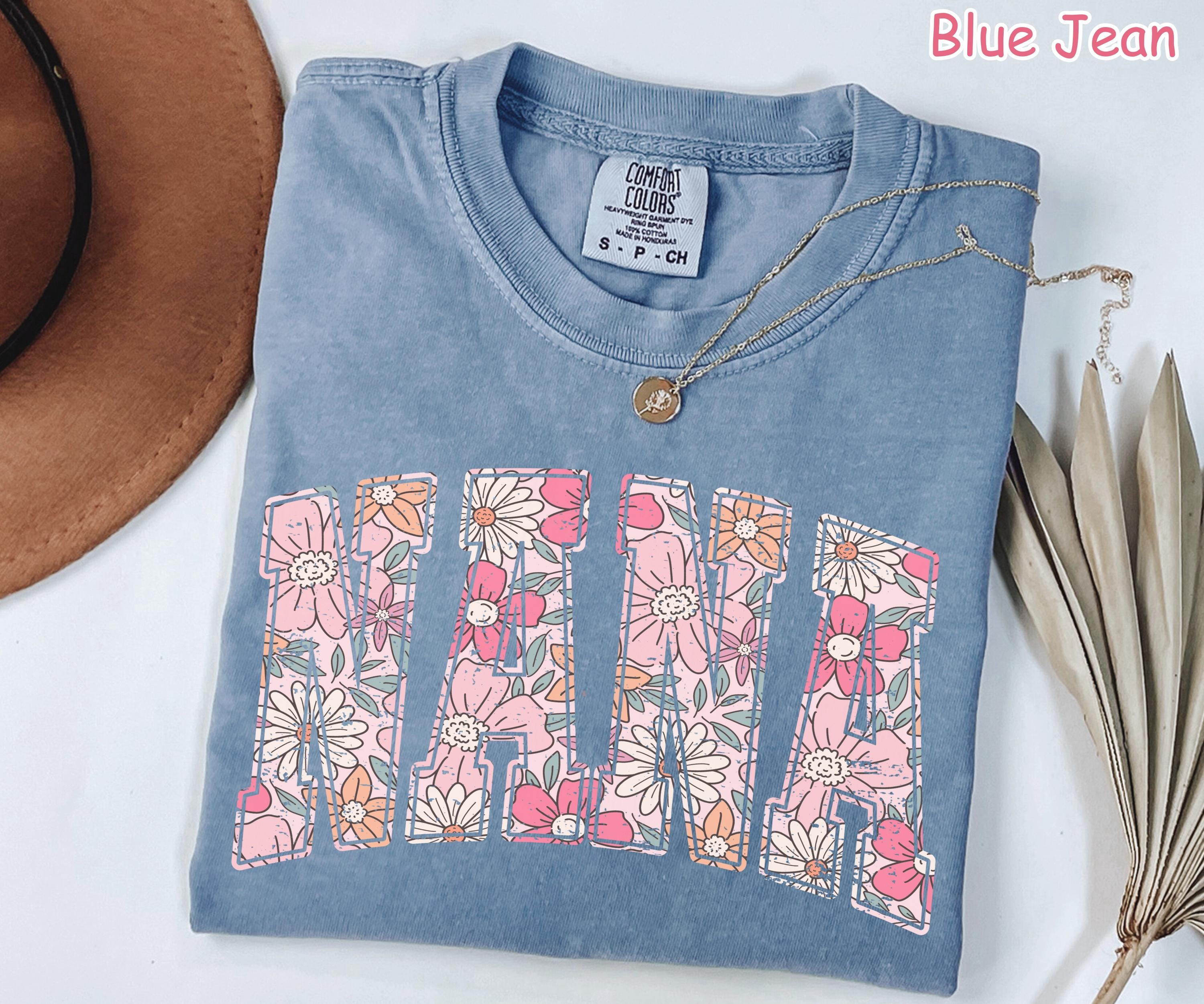 Comfort Colors® Boho Floral Nana Shirt, Trendy Nana Spring T-Shirt, Cute Nana Gift, Women's Flower Nana Tee, Gifts for Nana, Grandma Shirt
