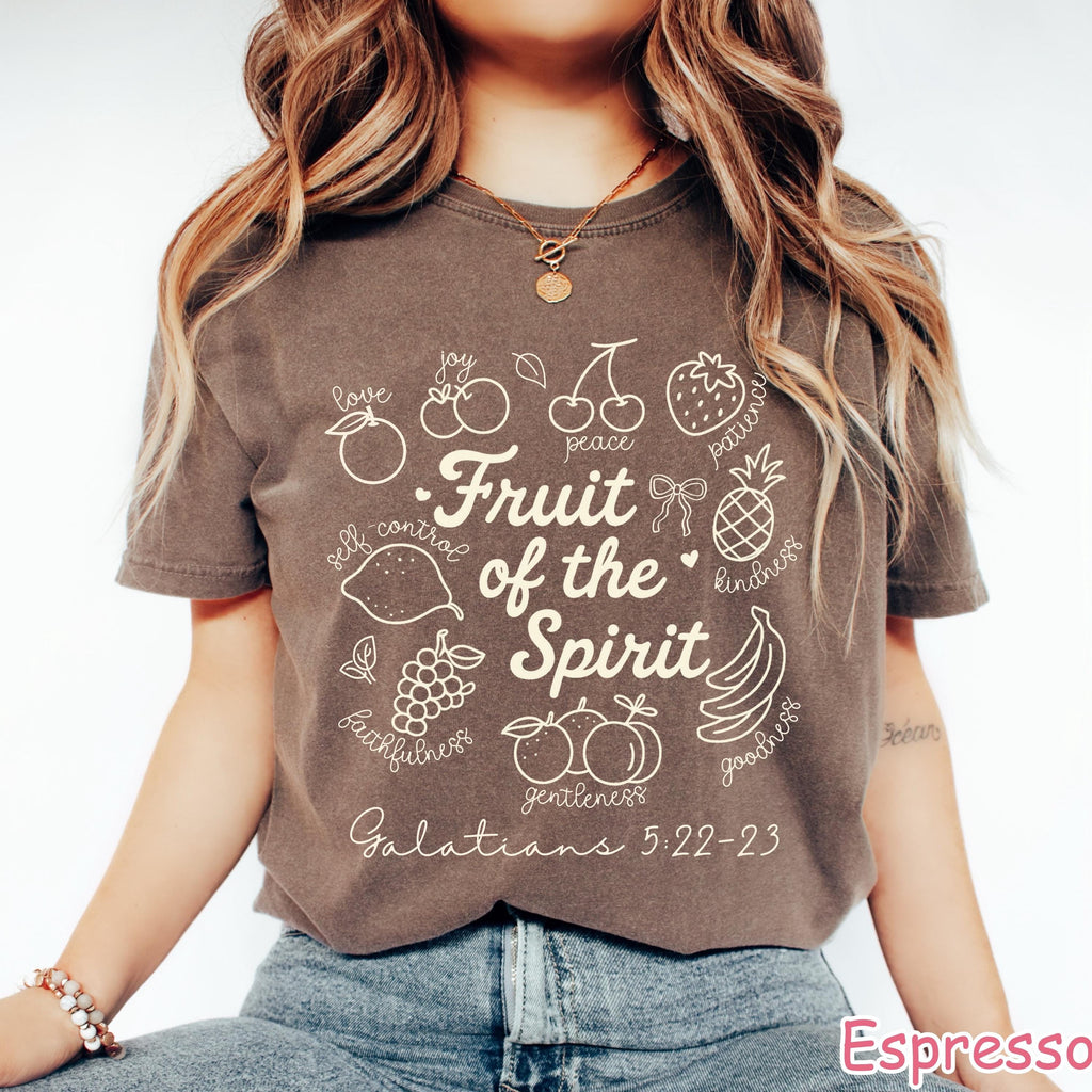 Comfort Colors® Boho Christian Shirt, Fruit of the Spirit Bible Verse Shirt, Religious Women Gift Christian Gifts Jesus Shirt Cute Faith Tee