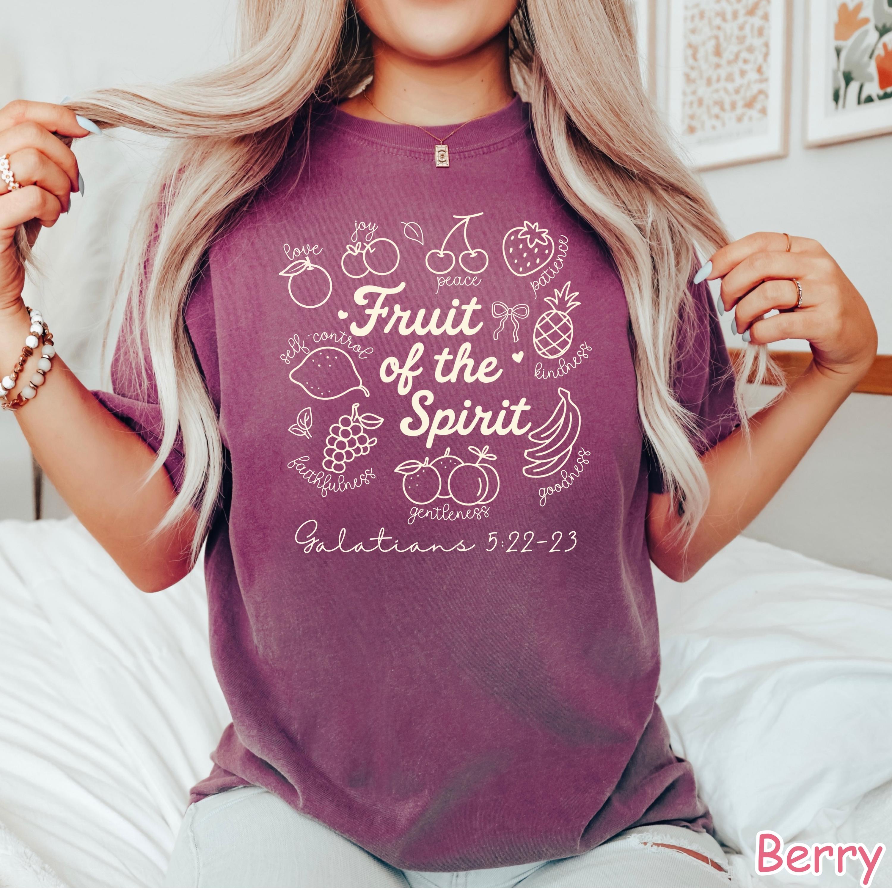 Comfort Colors® Boho Christian Shirt, Fruit of the Spirit Bible Verse Shirt, Religious Women Gift Christian Gifts Jesus Shirt Cute Faith Tee