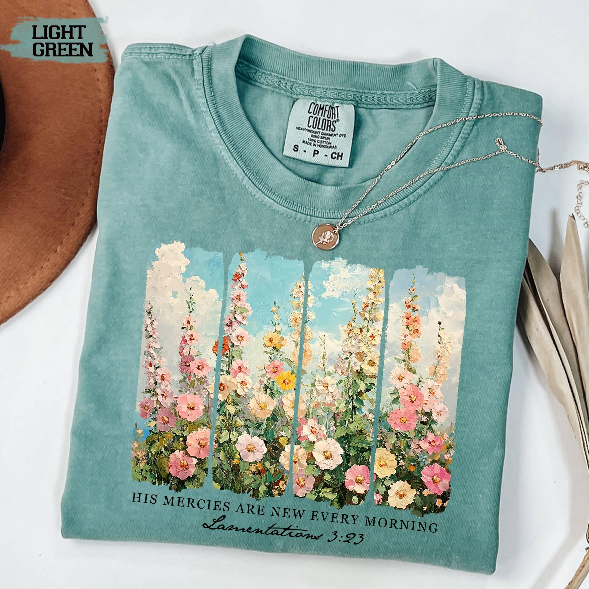 Comfort Colors Christian Tee, Retro Floral Bible Verse Shirt