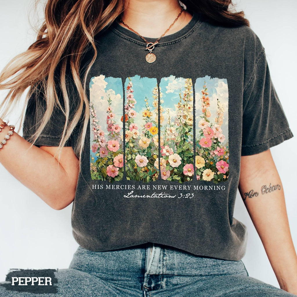 Comfort Colors Christian Tee, Retro Floral Bible Verse Shirt