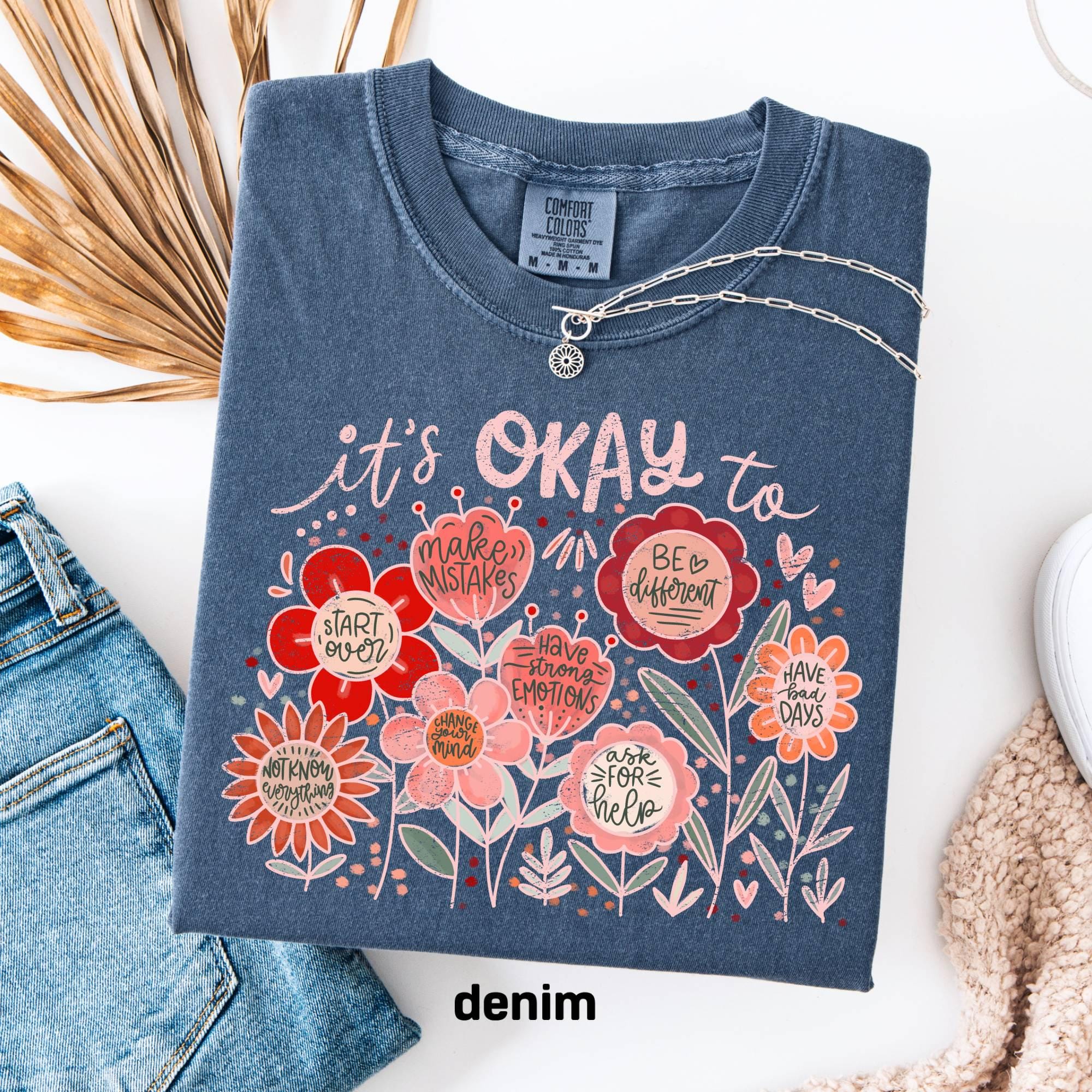 Comfort Colors Floral Graphic Tee, Teacher Positivity Shirt