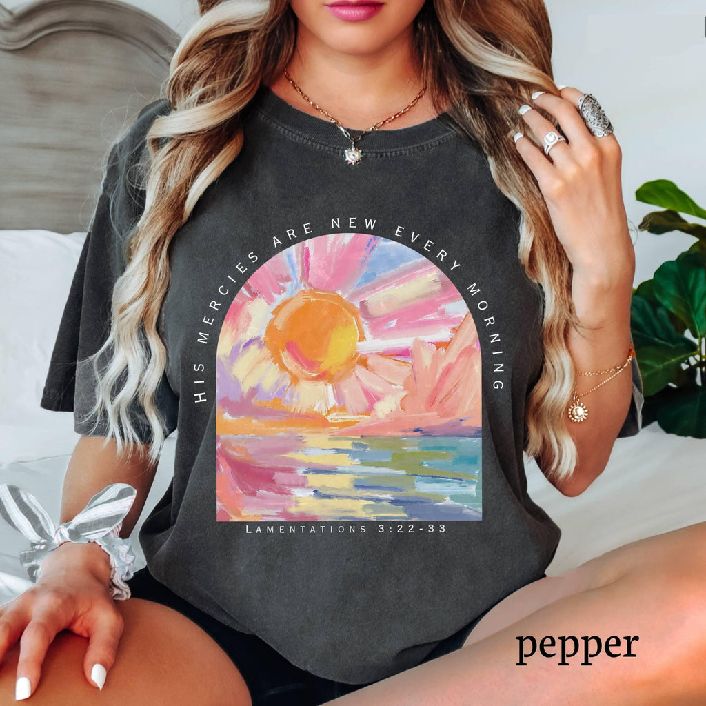 Comfort Colors Christian Tee, His Mercies, Religious Women Gift