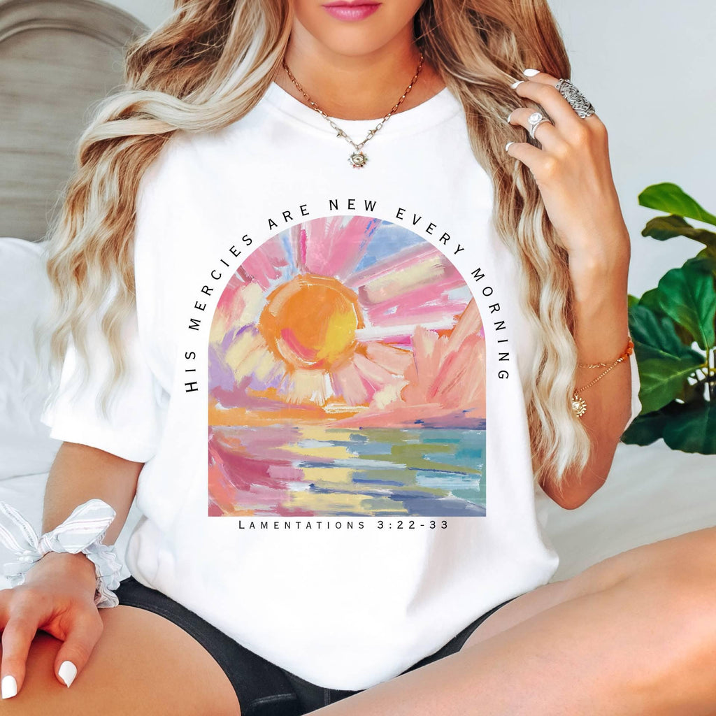 Comfort Colors Christian Tee, His Mercies, Religious Women Gift