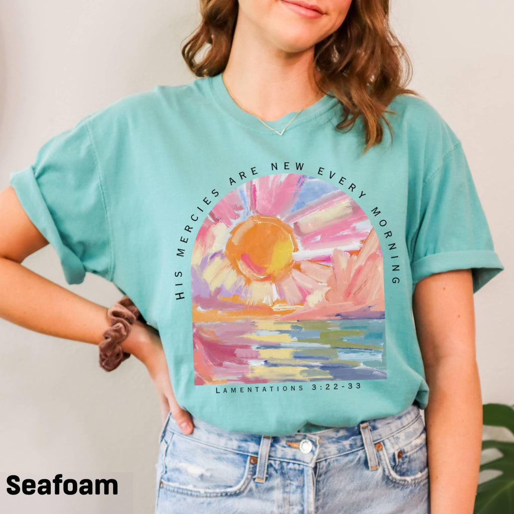 Comfort Colors Christian Tee, His Mercies, Religious Women Gift