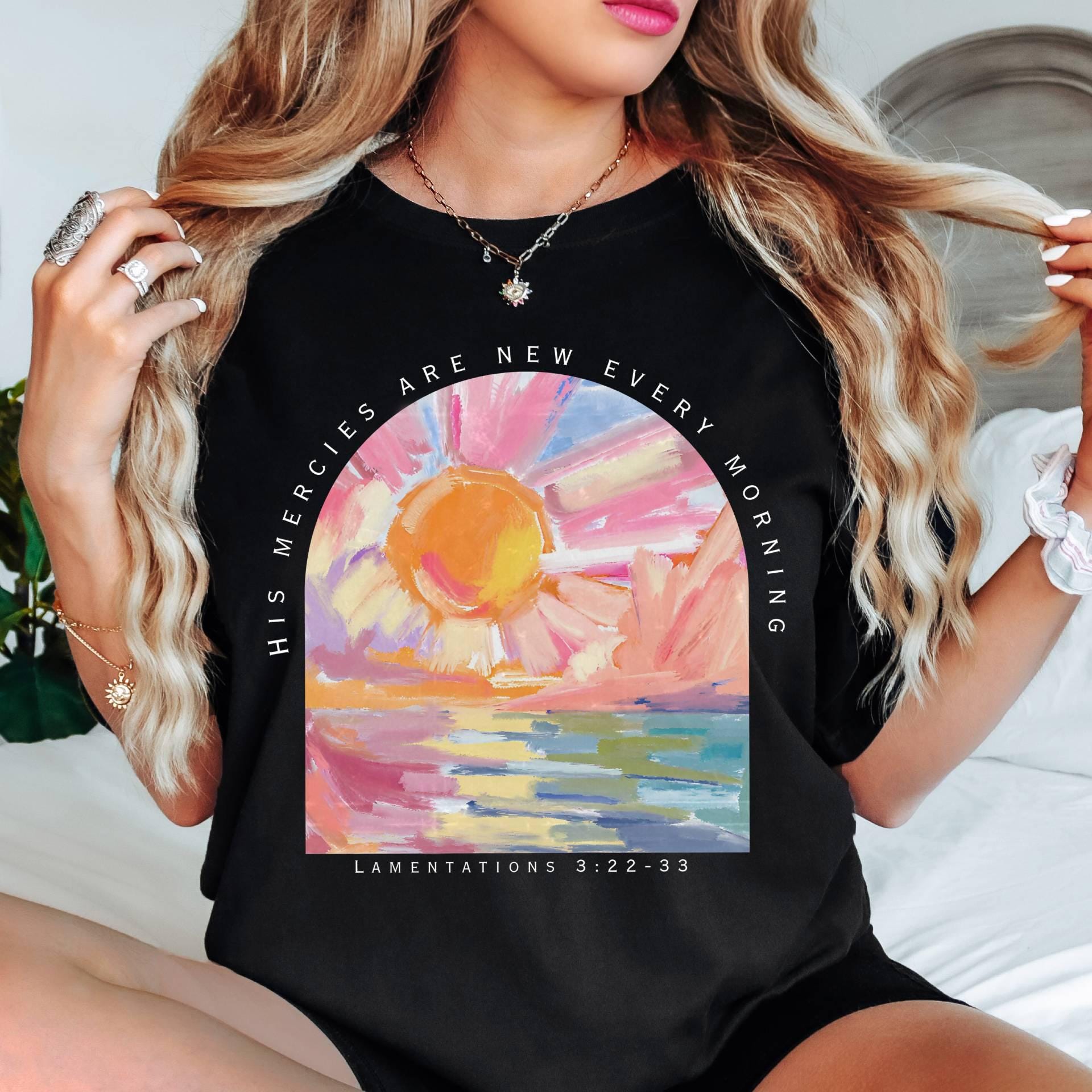 Comfort Colors Christian Tee, His Mercies, Religious Women Gift