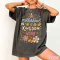 Comfort Colors® Motherhood is Kingdom Work Shirt, Boho Floral Christian Mama Shirt, Mother's Day Gift, Retro Mom Life Tee, Cute Gift for Mom