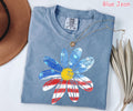 Comfort Colors® Floral USA Shirt, 4th of July Shirt for Women, Daisy Flower Patriotic Shirt, Trendy American Flag Shirt, Red White and Blue