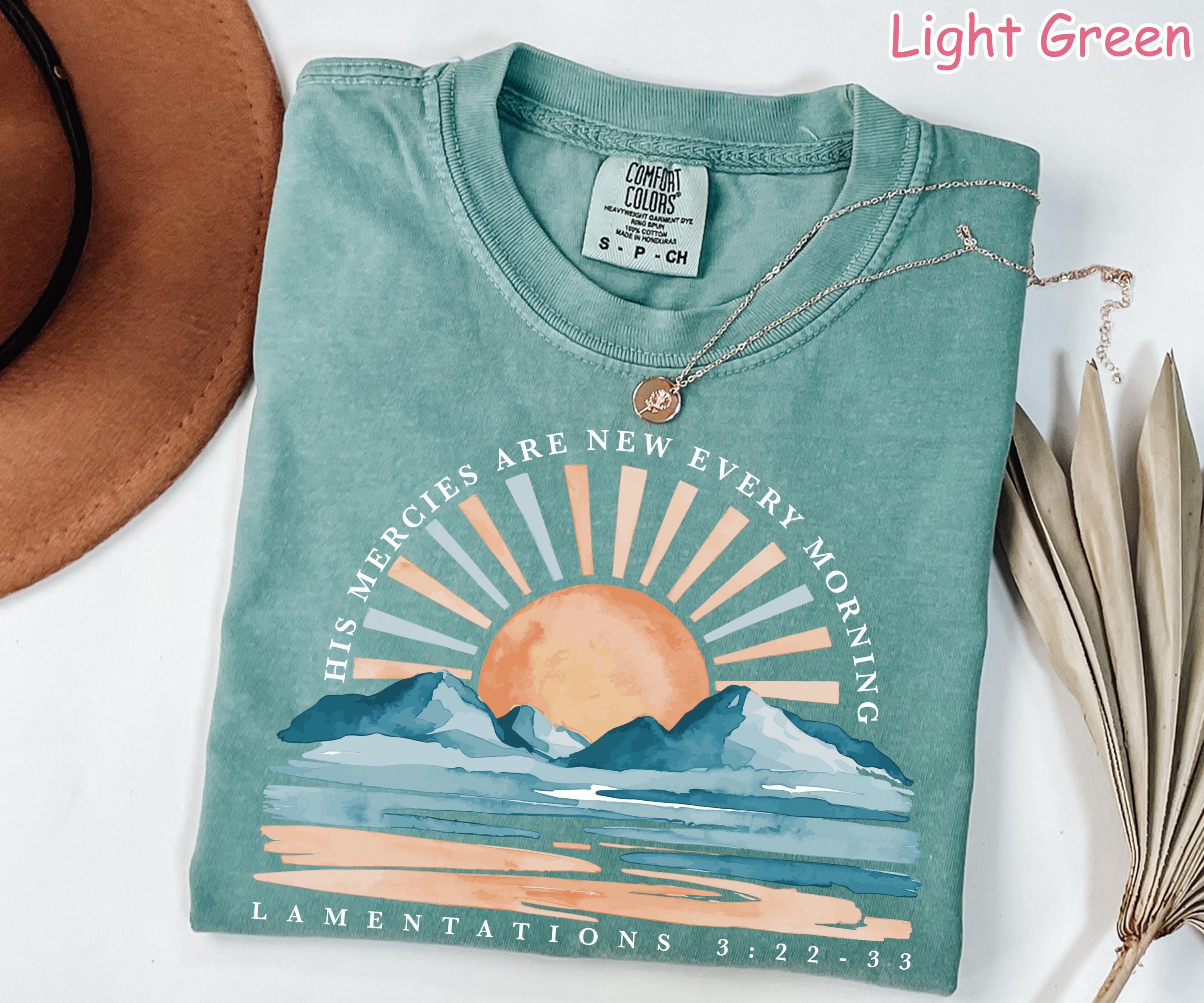 Comfort Colors® Christian Shirt, Inspirational Bible Verse Tee Women Religious Shirt Faith Shirt His Mercies Are New Every Morning Jesus Tee