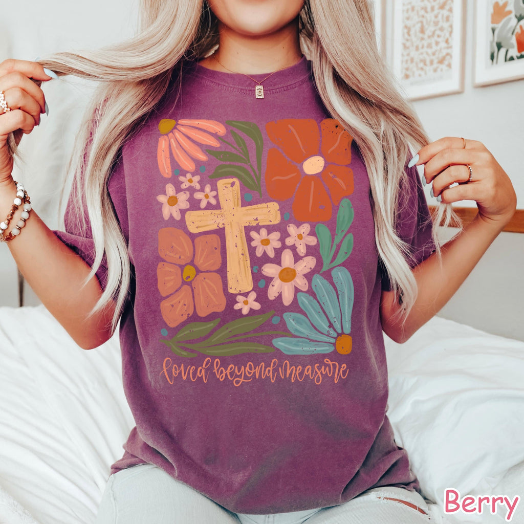 Comfort Colors® Boho Floral Christian Shirt, Religious Shirt, Christian Gifts for Women, Bible Verse Tee, Faith Shirt, Inspirational Tee