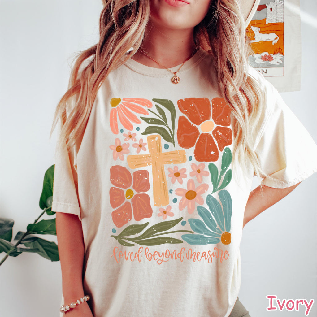 Comfort Colors® Boho Floral Christian Shirt, Religious Shirt, Christian Gifts for Women, Bible Verse Tee, Faith Shirt, Inspirational Tee