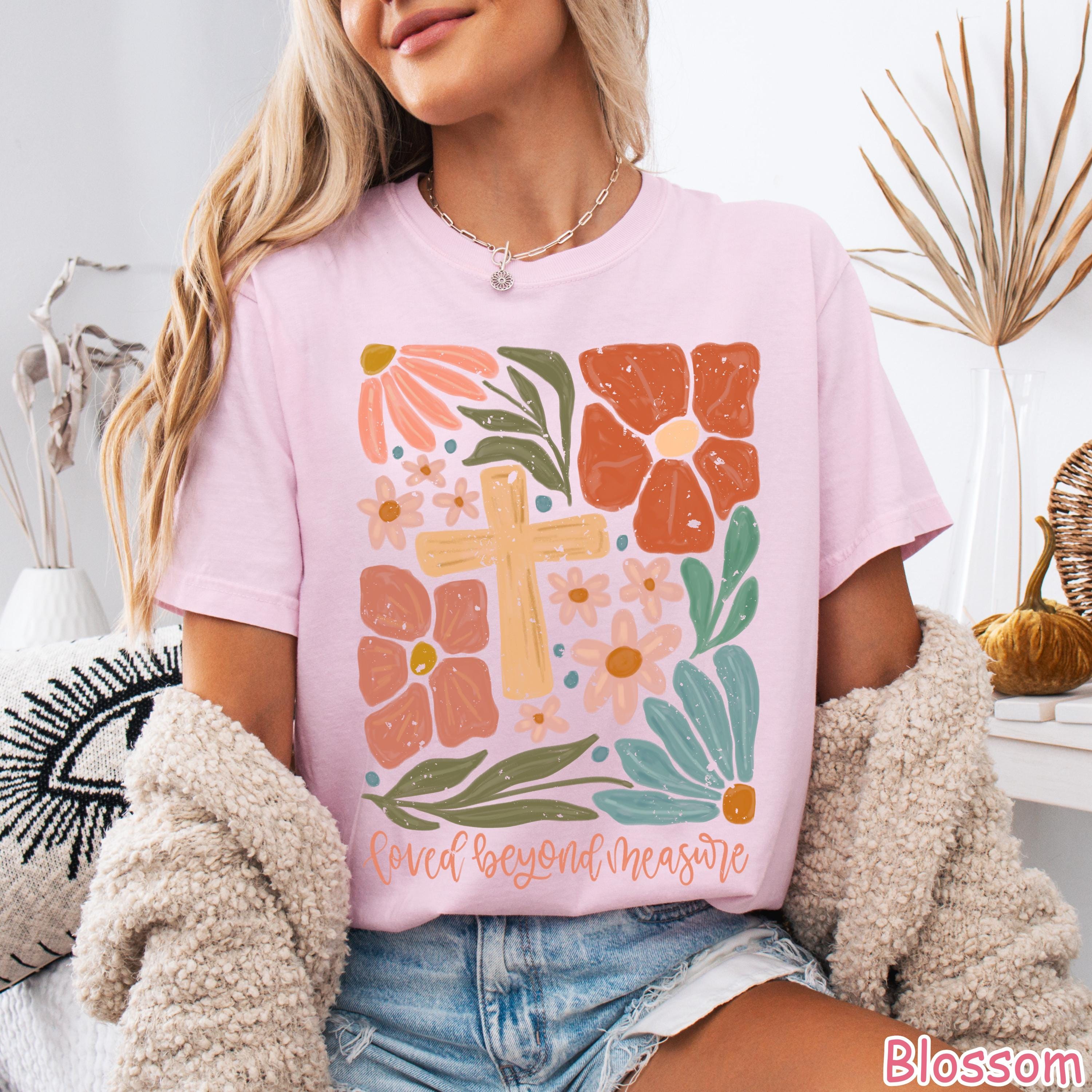 Comfort Colors® Boho Floral Christian Shirt, Religious Shirt, Christian Gifts for Women, Bible Verse Tee, Faith Shirt, Inspirational Tee