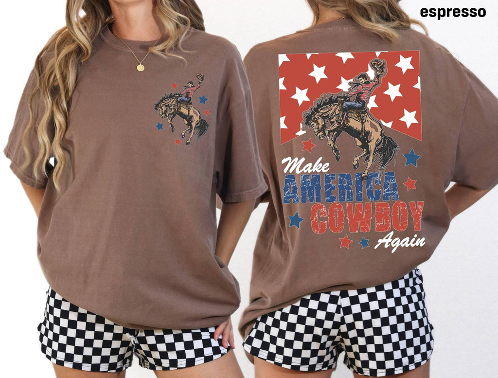 Usa 250 Bucking Bronco Comfort Colors Cowboy Shirt, Independence Day 250th Anniversary 4th of July Patriotic Gift