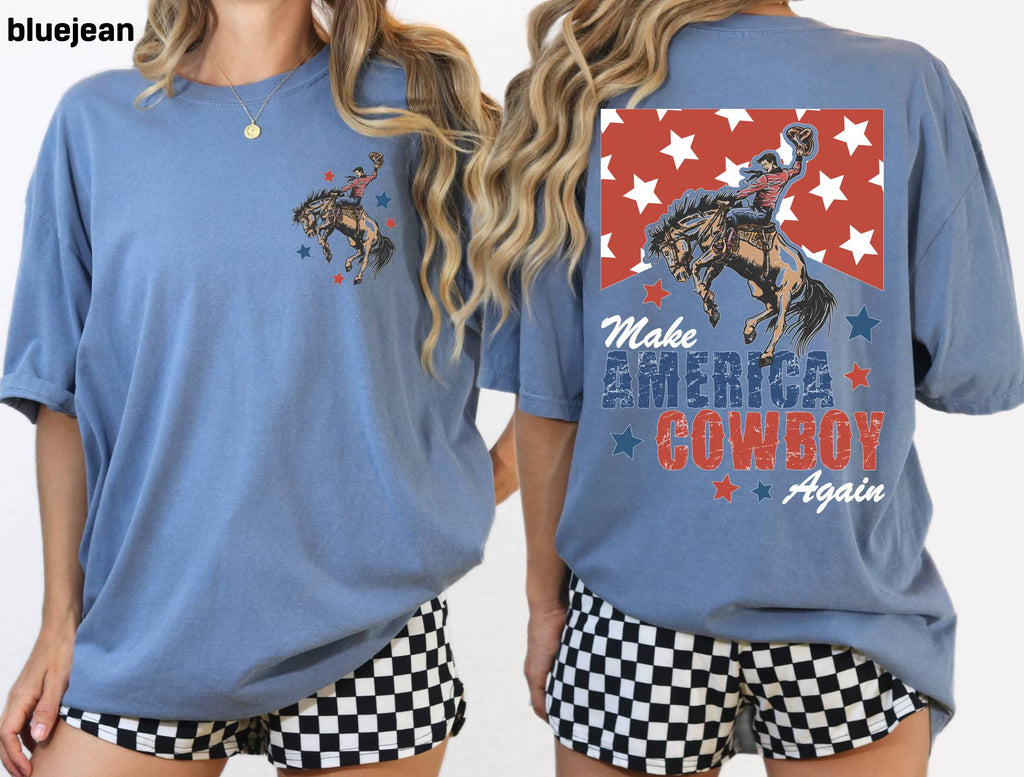 Usa 250 Bucking Bronco Comfort Colors Cowboy Shirt, Independence Day 250th Anniversary 4th of July Patriotic Gift