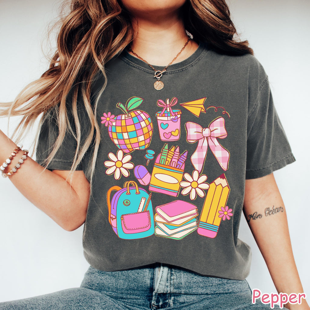 Comfort Colors® Boho Teacher Shirt, Back to School Shirt, Coquette Bow Teacher Tee, Teacher Gift, First Day of School, Teacher Appreciation