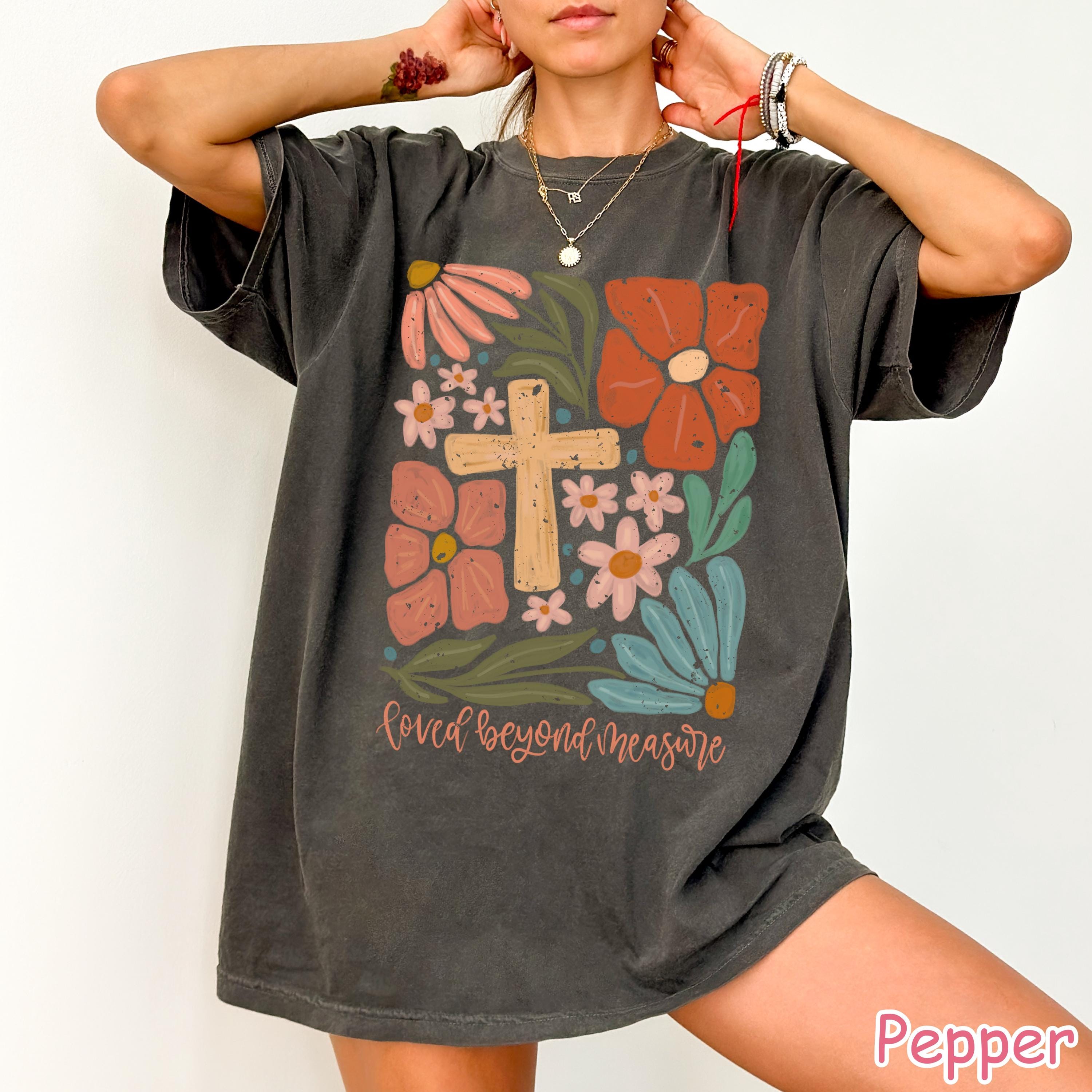 Comfort Colors® Boho Floral Christian Shirt, Religious Shirt, Christian Gifts for Women, Bible Verse Tee, Faith Shirt, Inspirational Tee