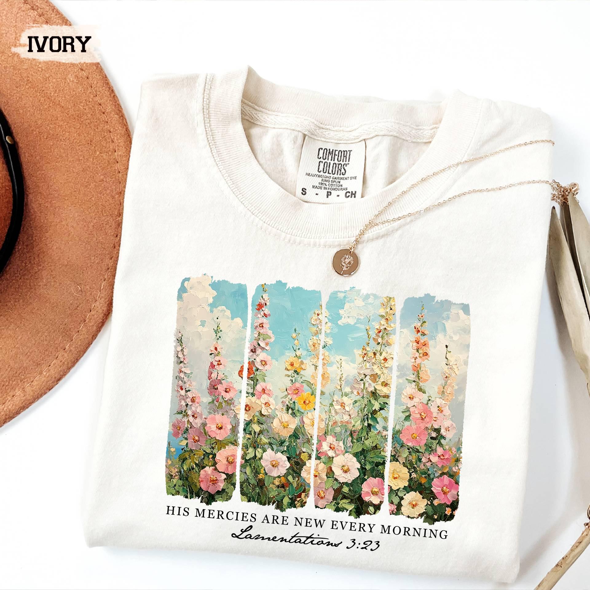 Comfort Colors Christian Tee, Retro Floral Bible Verse Shirt