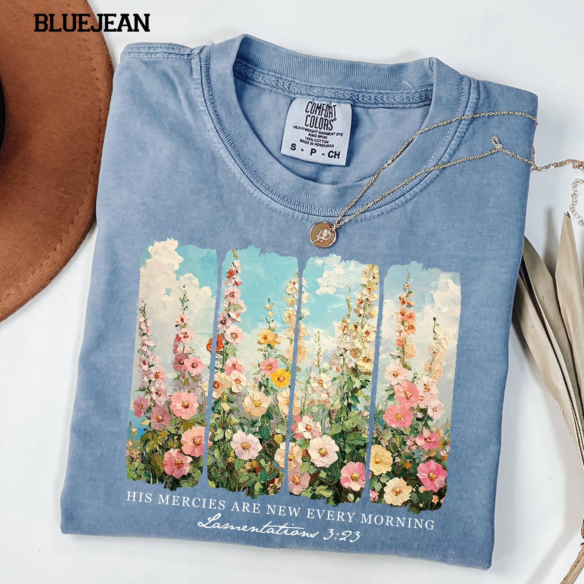 Comfort Colors Christian Tee, Retro Floral Bible Verse Shirt