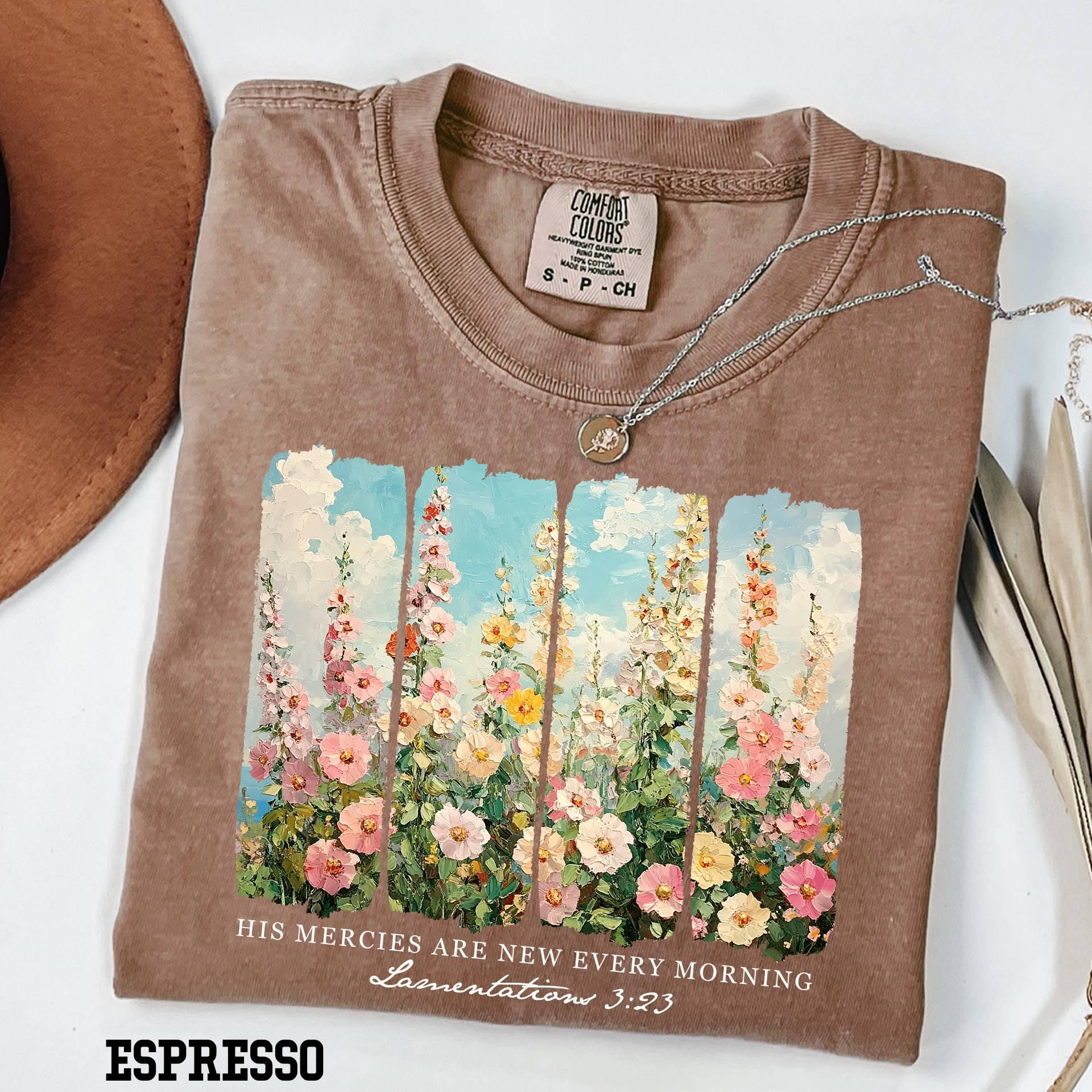 Comfort Colors Christian Tee, Retro Floral Bible Verse Shirt