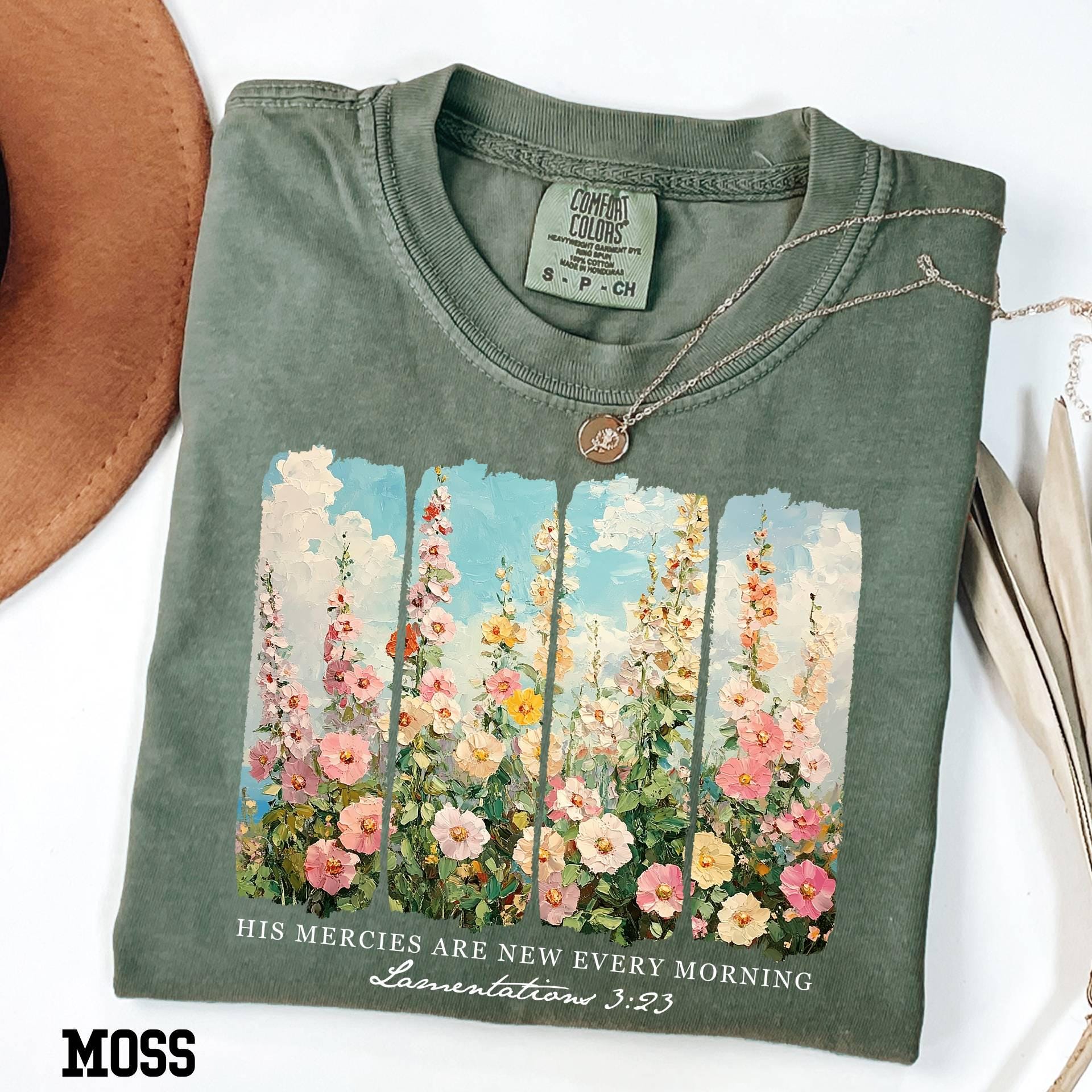 Comfort Colors Christian Tee, Retro Floral Bible Verse Shirt