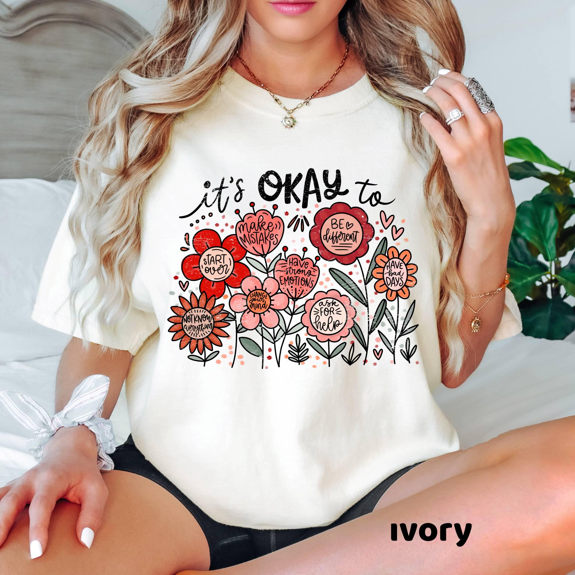 Comfort Colors Floral Graphic Tee, Teacher Positivity Shirt