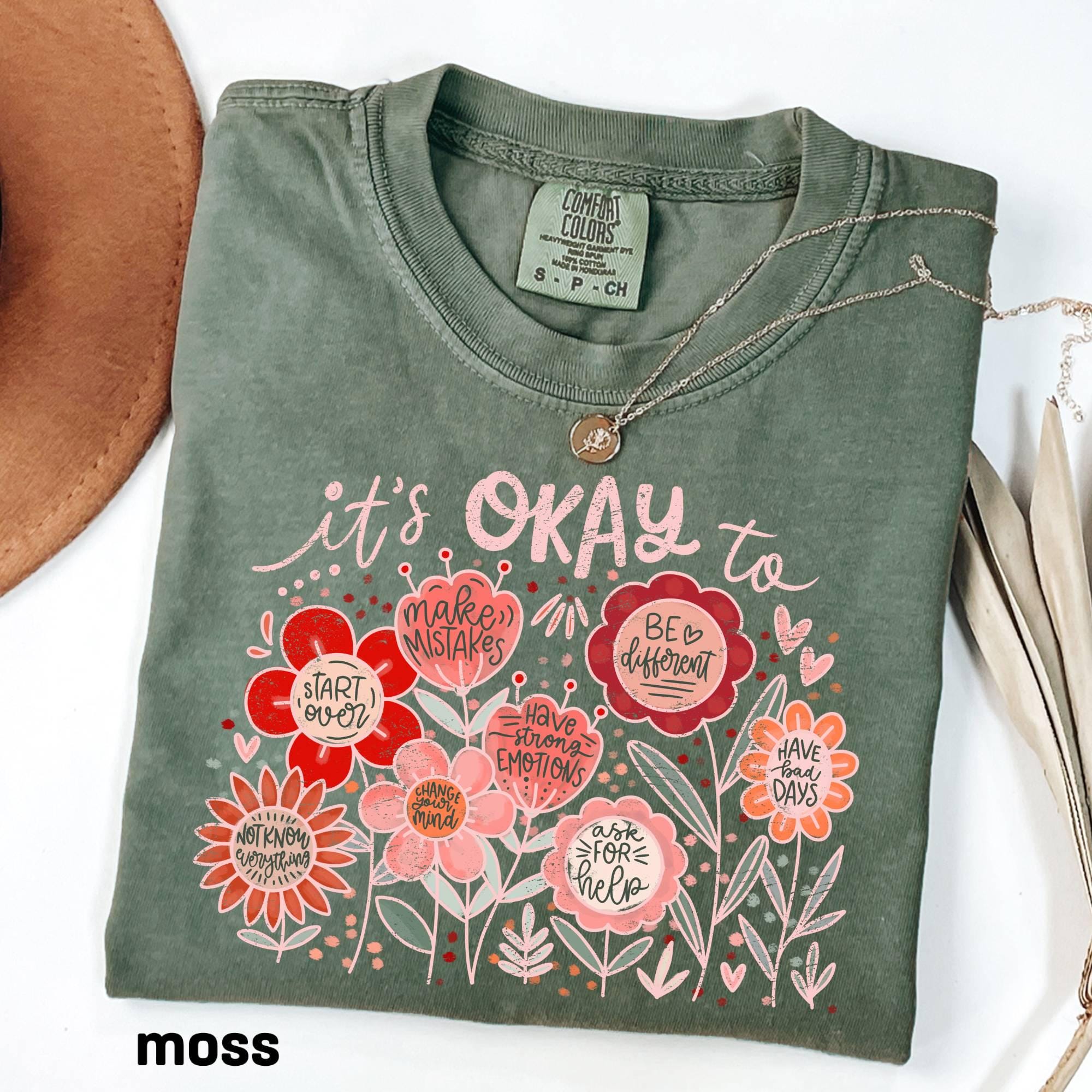 Comfort Colors Floral Graphic Tee, Teacher Positivity Shirt