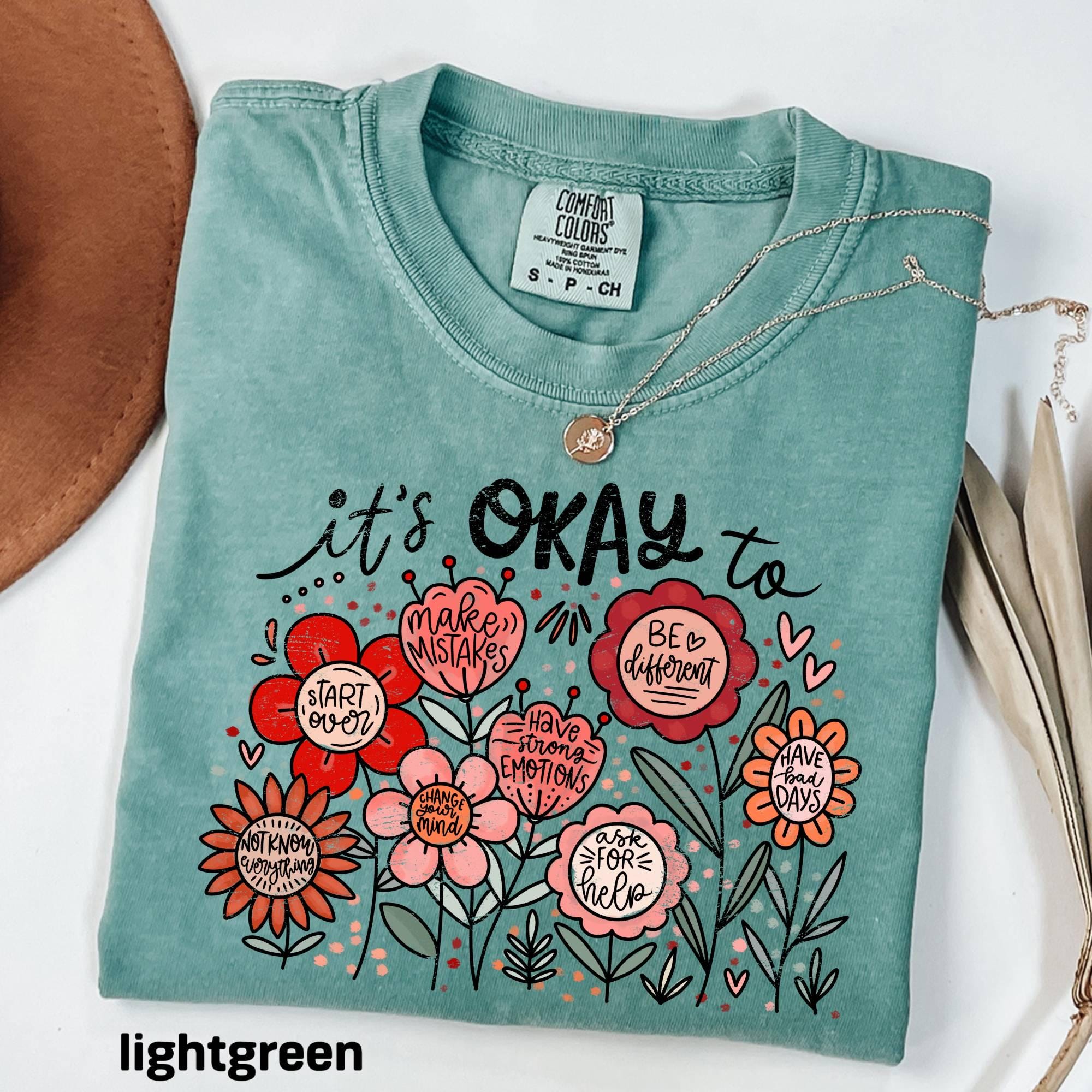 Comfort Colors Floral Graphic Tee, Teacher Positivity Shirt