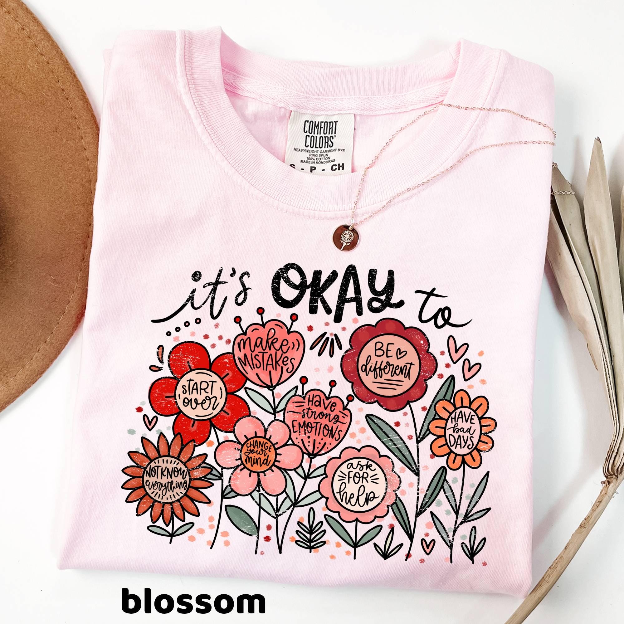 Comfort Colors Floral Graphic Tee, Teacher Positivity Shirt