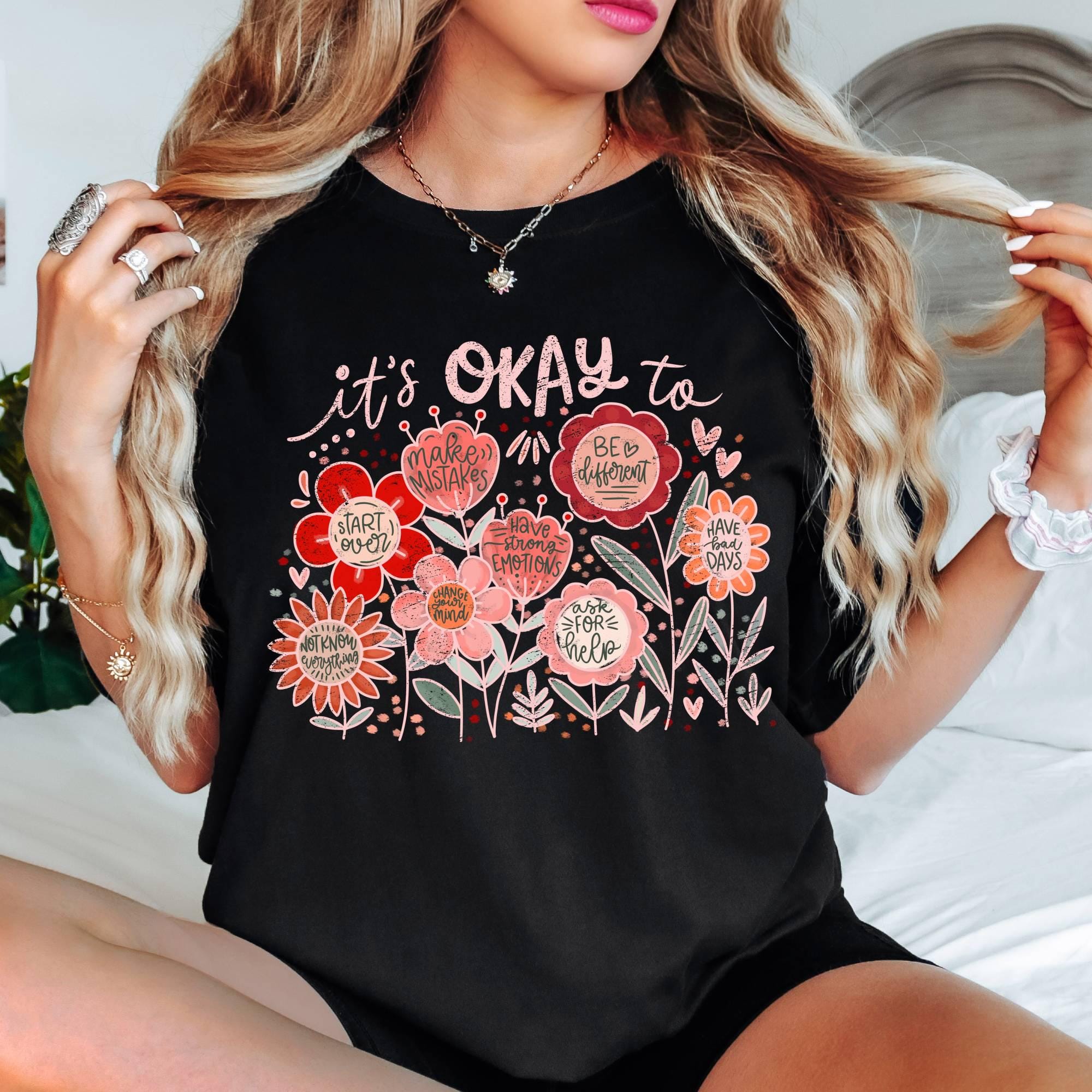 Comfort Colors Floral Graphic Tee, Teacher Positivity Shirt