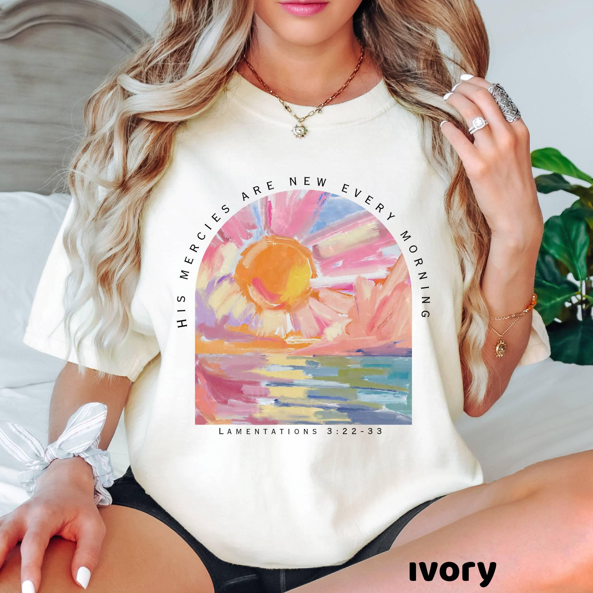 Comfort Colors Christian Tee, His Mercies, Religious Women Gift