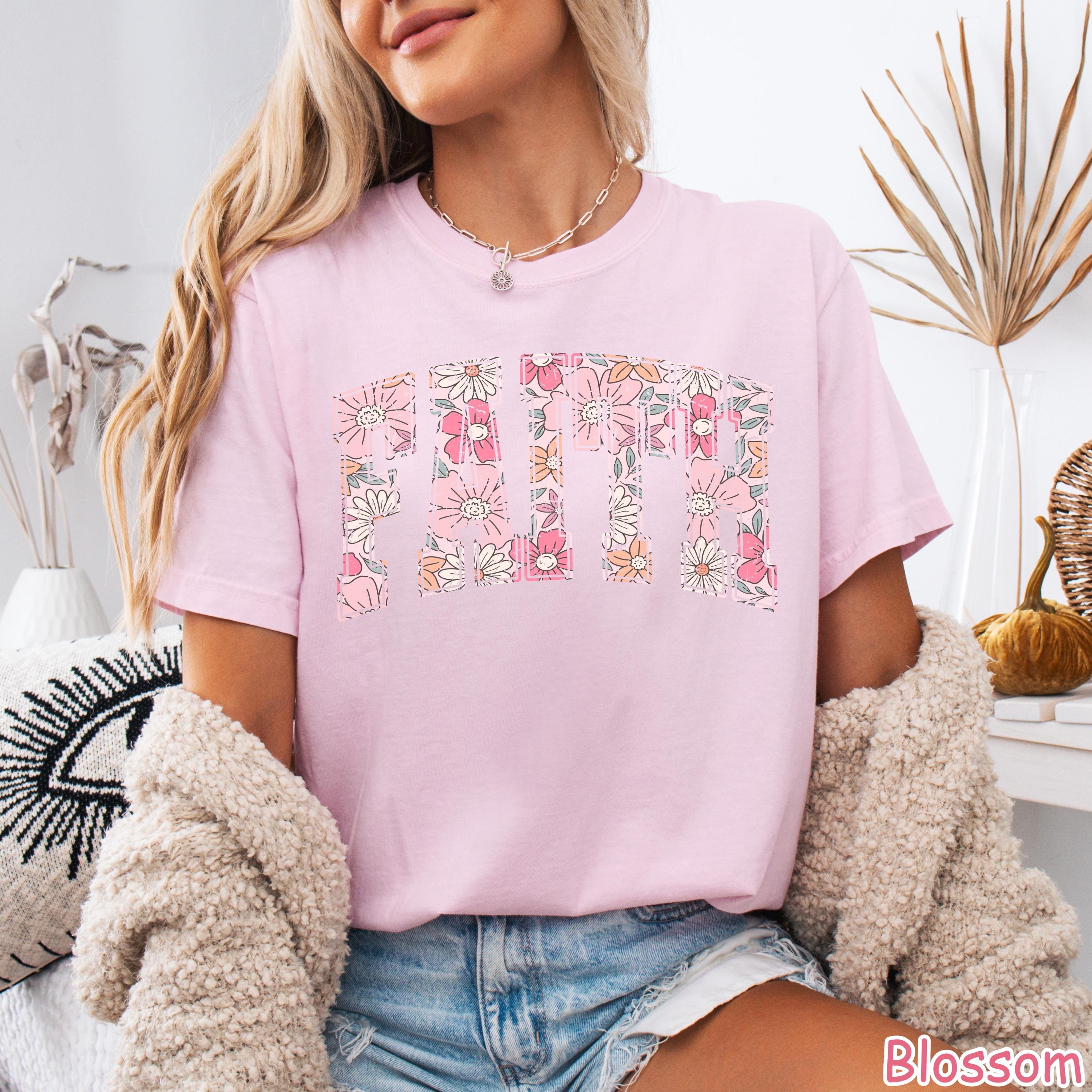 Comfort Colors® Boho Floral Faith Shirt, Religious Shirt, Vintage Floral Christian T-shirt, Bible Verse Shirt, Christian Gift for Women