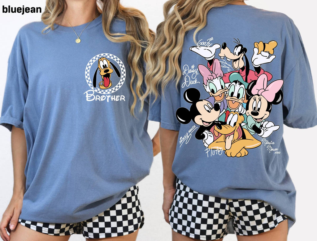 Custom Magical Mouse and Friends Signatures Comfort Colors Shirt, Personalize Magical Kingdom Family Vacation Tee Mouse Era Family 2026 Trip