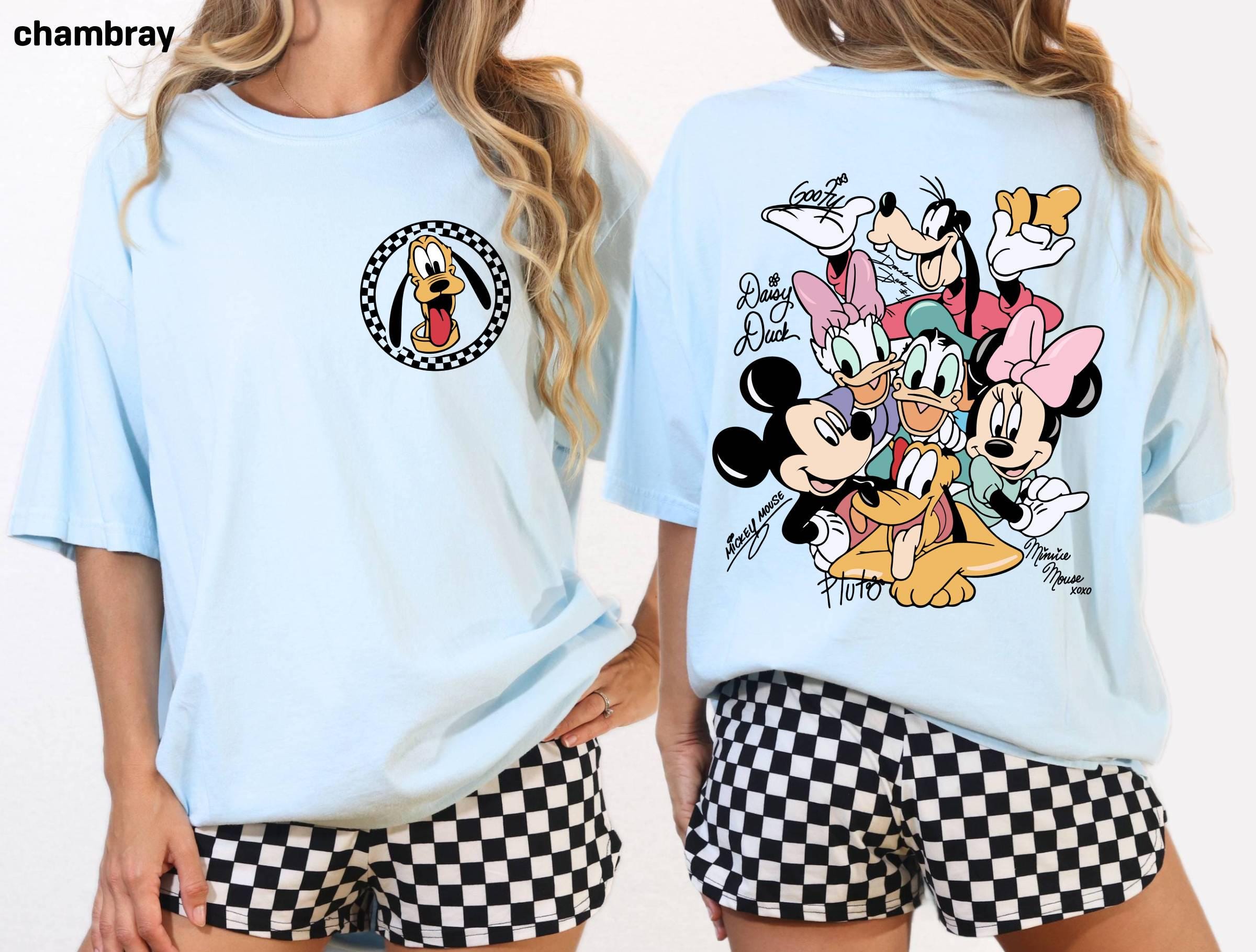 Custom Magical Mouse and Friends Signatures Comfort Colors Shirt, Personalize Magical Kingdom Family Vacation Tee Mouse Era Family 2026 Trip