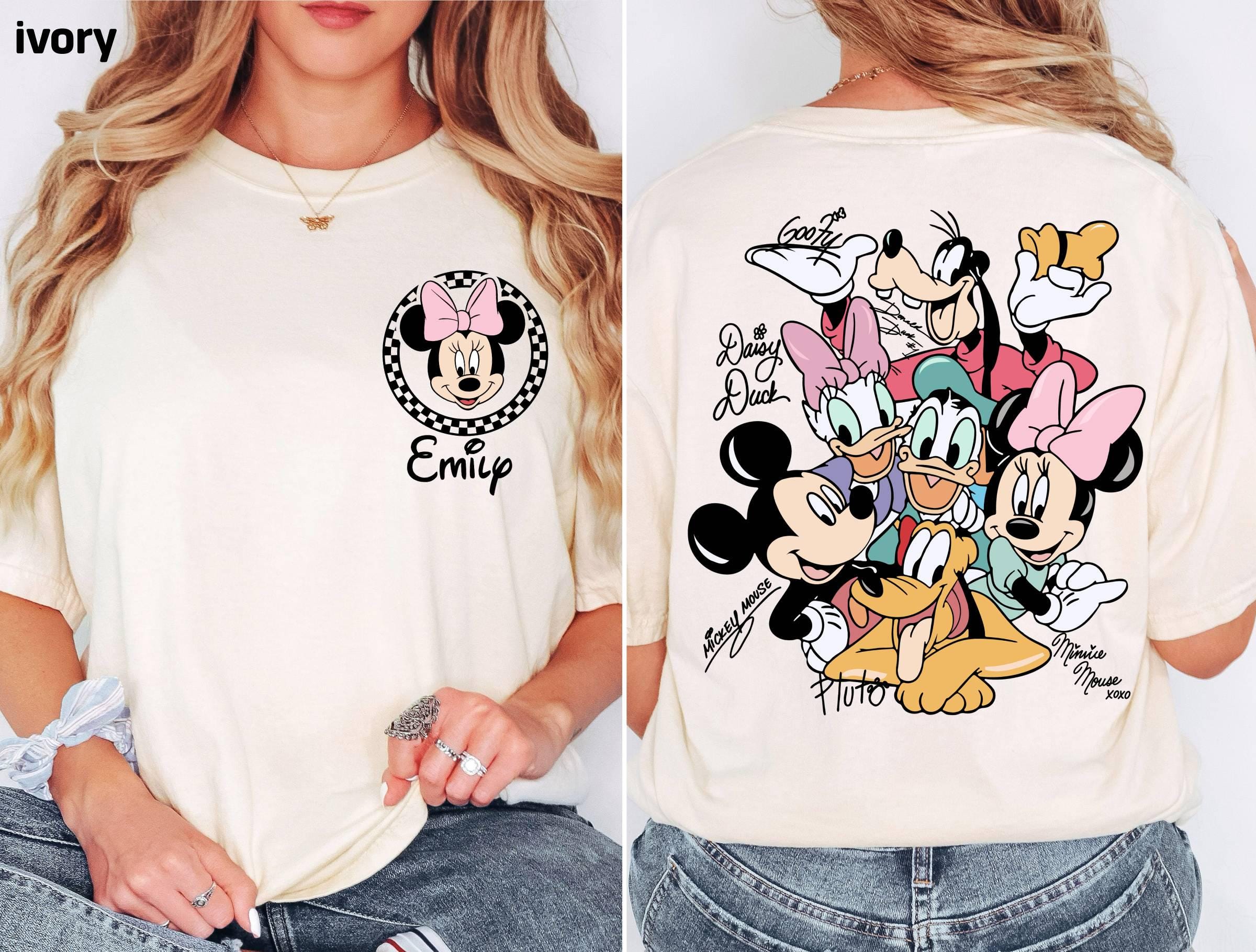 Custom Magical Mouse and Friends Signatures Comfort Colors Shirt, Personalize Magical Kingdom Family Vacation Tee Mouse Era Family 2026 Trip