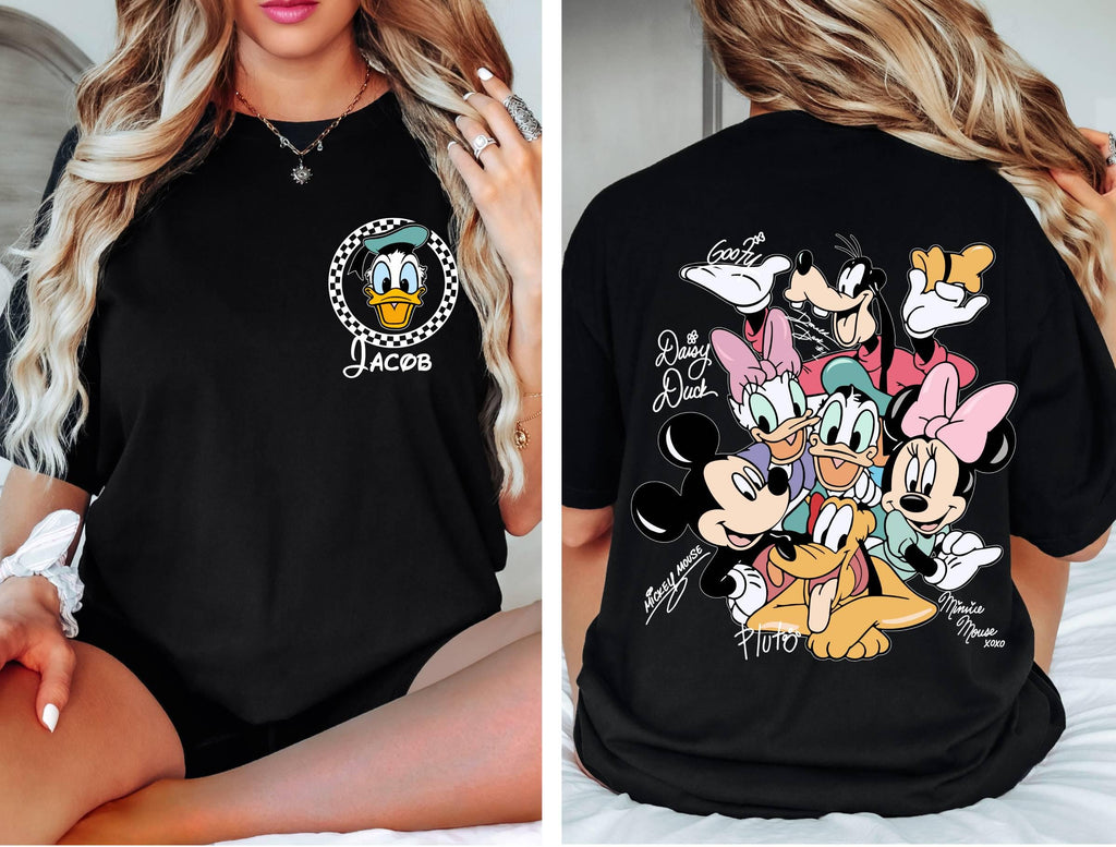Custom Magical Mouse and Friends Signatures Comfort Colors Shirt, Personalize Magical Kingdom Family Vacation Tee Mouse Era Family 2026 Trip