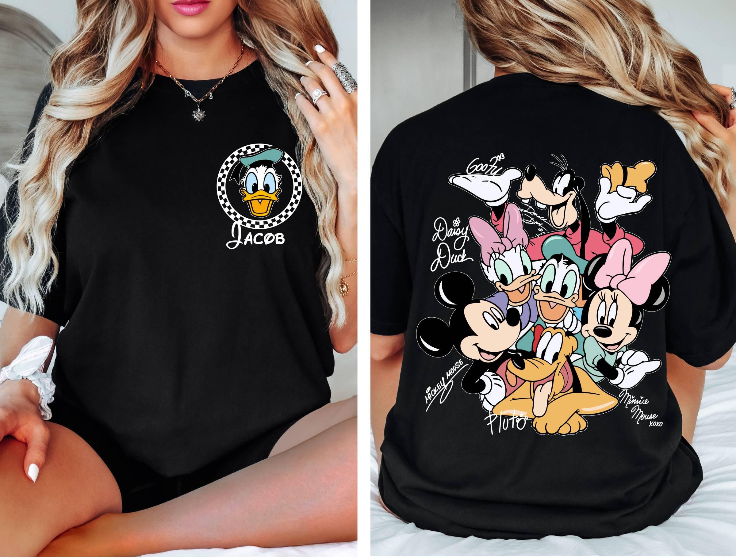 Custom Magical Mouse and Friends Signatures Comfort Colors Shirt, Personalize Magical Kingdom Family Vacation Tee Mouse Era Family 2026 Trip