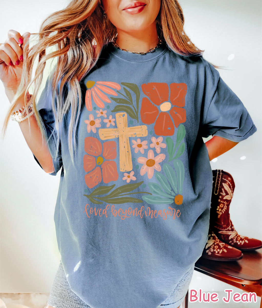Comfort Colors® Boho Floral Christian Shirt, Religious Shirt, Christian Gifts for Women, Bible Verse Tee, Faith Shirt, Inspirational Tee