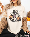 Comfort Colors® Halloween Raccoon Shirt, Cute Ghost Raccoon Shirt Raccoon Pumpkin Spice Tee Funny Spooky Season Shirt Fall Coffee Lover Gift