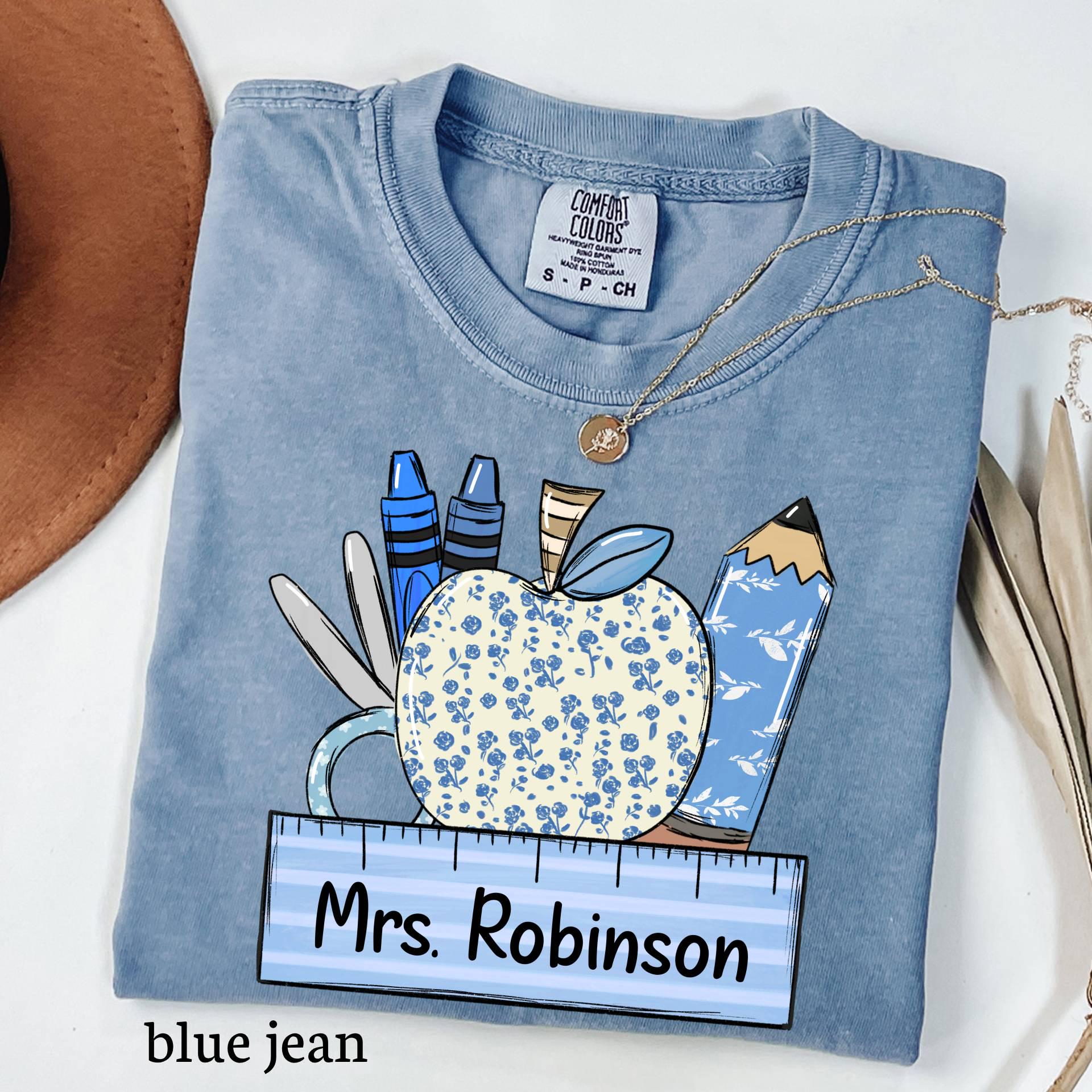 Personalized Comfort Colors Teacher Shirt, Back To School Gift